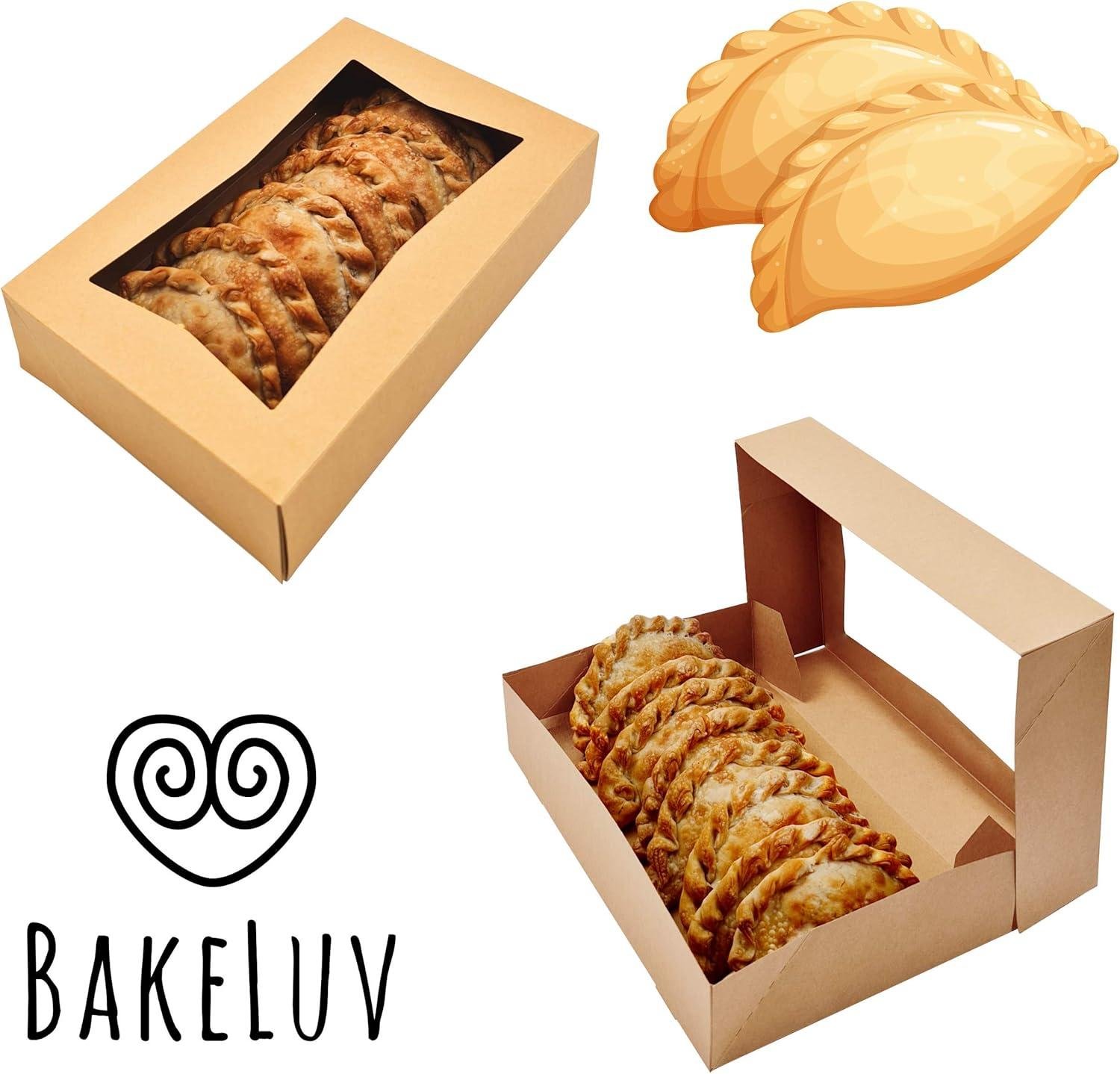 Wholesale Breakable Heart Donut Boxes 12x8x2.5 | Brown 12 Pack | 12x8 Cookie Box with Window | Factory