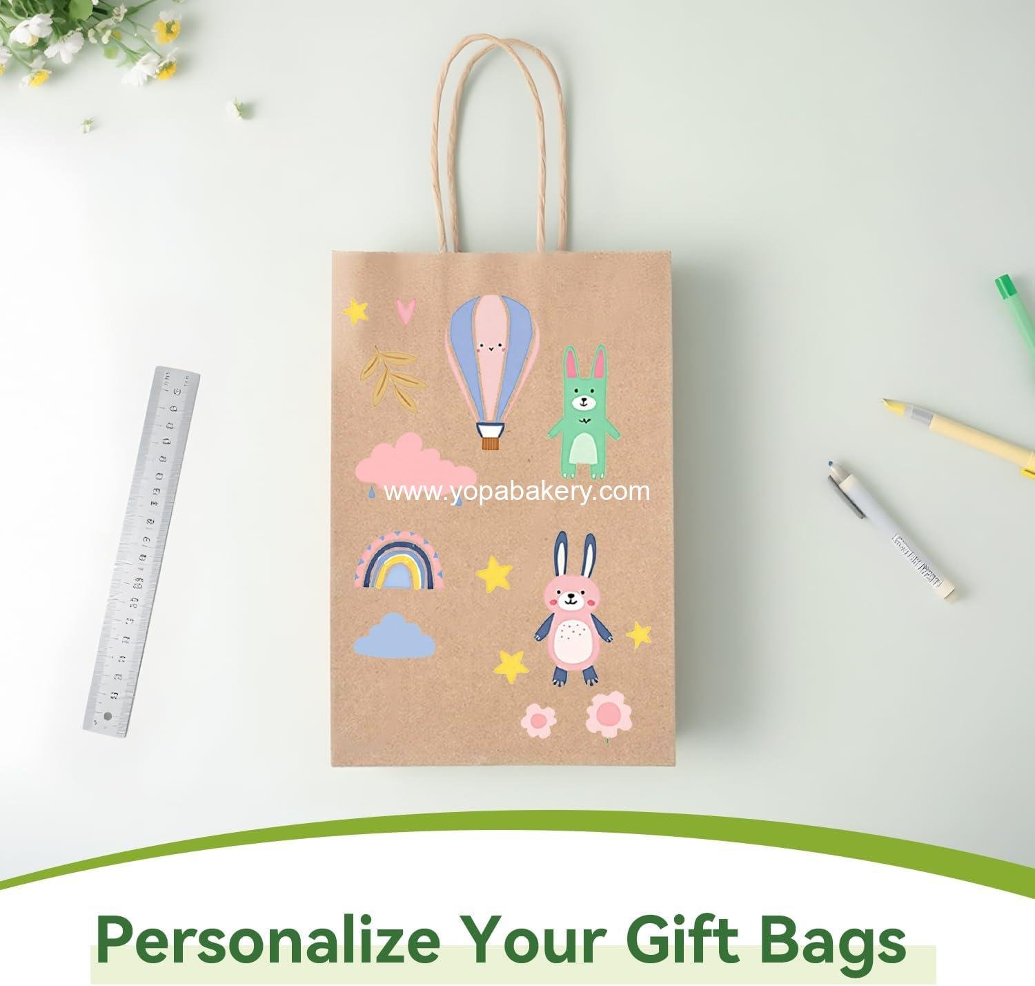 Wholesale Small Brown Paper Bags with Handles 100PCS, 5.25 x 3.25 x 8 Inch Kraft Gift Bags for Craft Shopping Business Party Favor Retail Birthday Grocery Factory