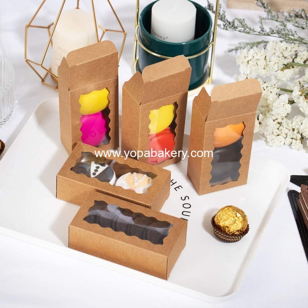Wholesale 50PCS Macaron Boxes 4.17 x 2.16 x 1.37 Inches for 2, Macaron Container and Packaging for Weddings, Parties, Small Bakeries, Mini Pastries - Factory
