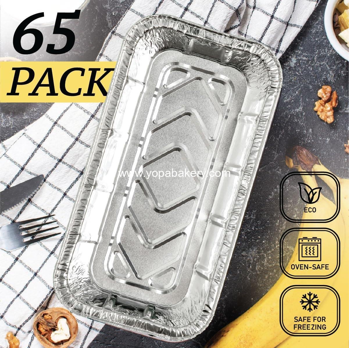 Wholesale 2Lb Foil Bread Pans (65 Pack) - Disposable Baking Pans for Banana Bread, Cakes & Meatloaf - 2 Pound Aluminum Pans, 8.5