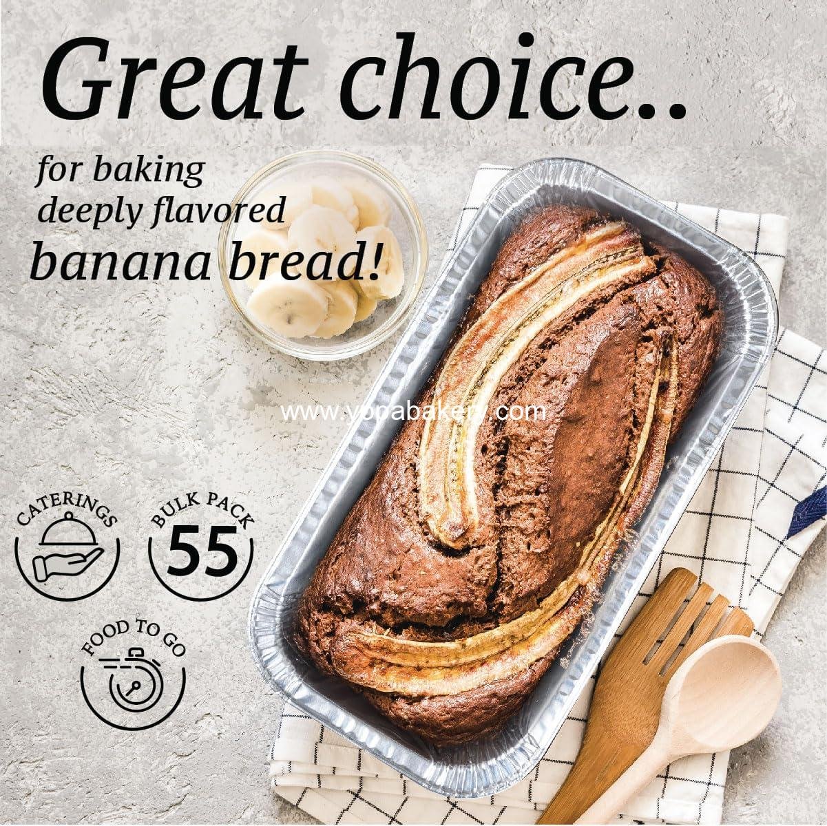 Wholesale 2Lb Foil Bread Pans (65 Pack) - Disposable Baking Pans for Banana Bread, Cakes & Meatloaf - 2 Pound Aluminum Pans, 8.5