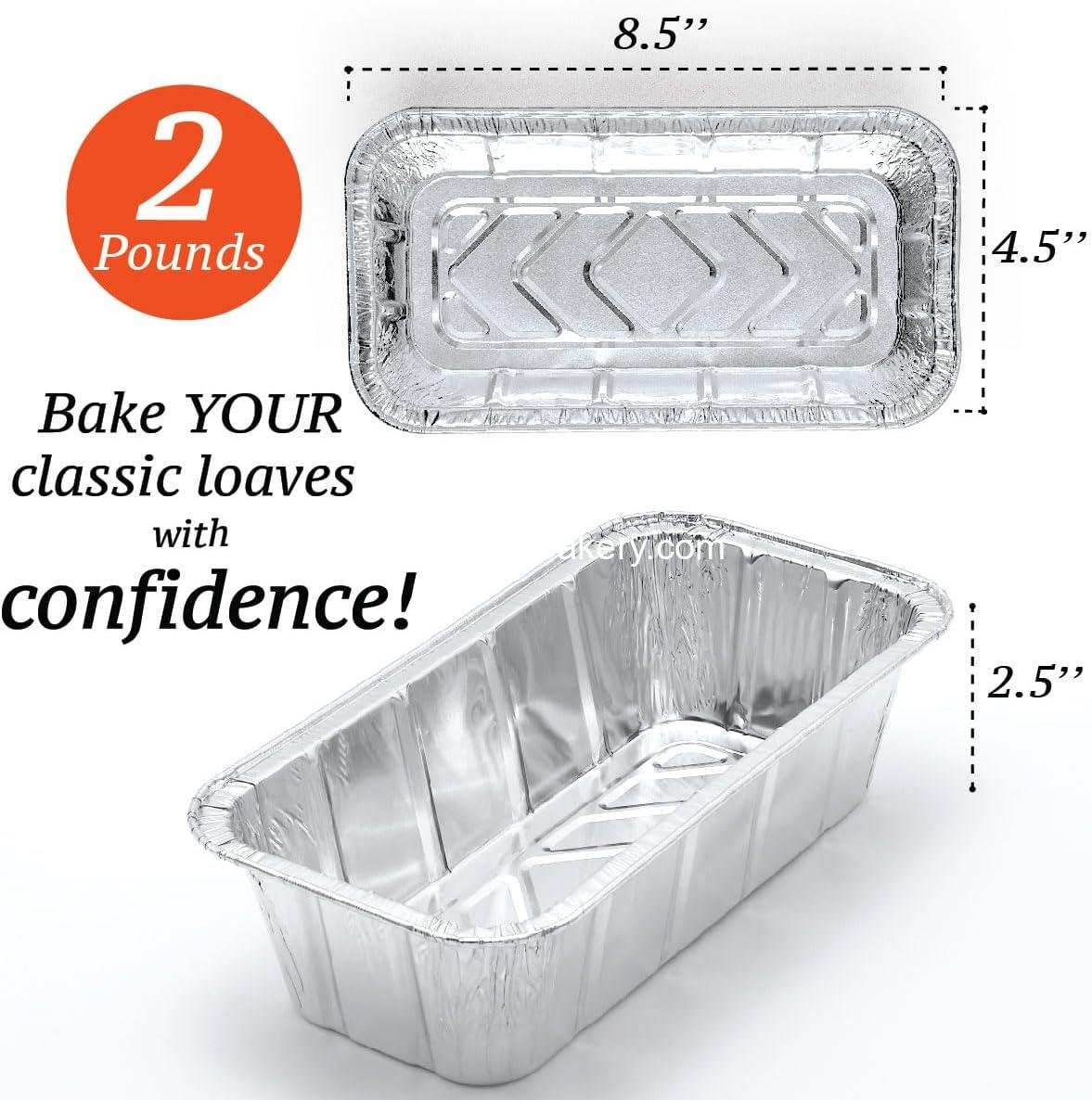 Wholesale 2Lb Foil Bread Pans (65 Pack) - Disposable Baking Pans for Banana Bread, Cakes & Meatloaf - 2 Pound Aluminum Pans, 8.5