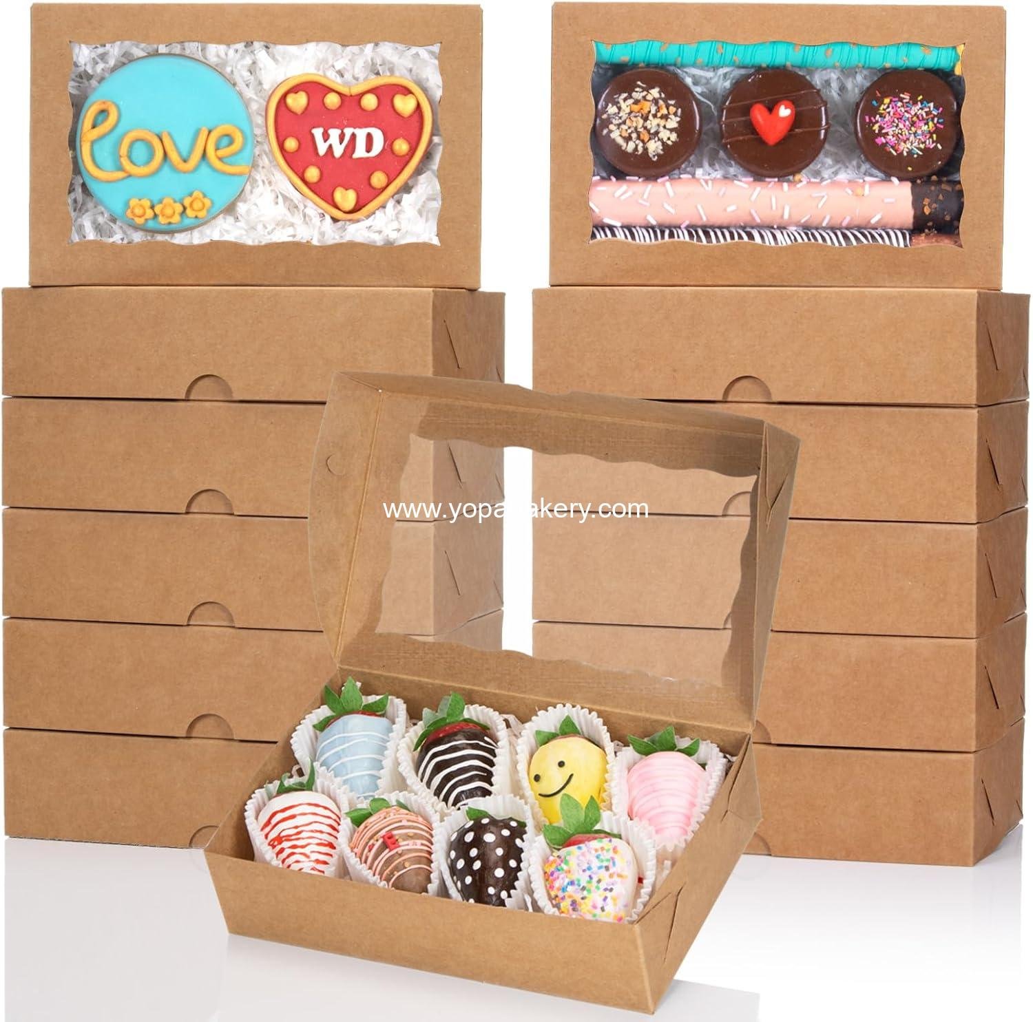Wholesale 20PCS Bakery Boxes 8x5x2 Inch with Window - Treat Boxes for Desserts, Donuts, Muffins, Chocolates, Cupcakes, and Candy Gifts for Christmas, Valentine's, Mother's Day - Manufacturer.