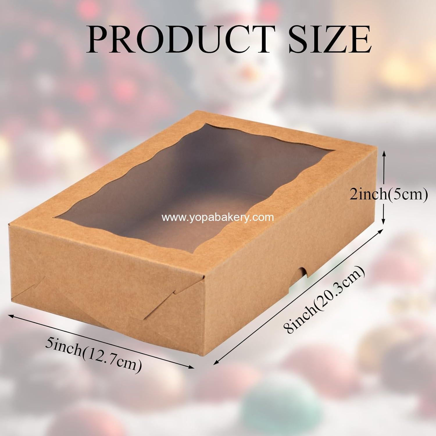 Wholesale 20PCS Bakery Boxes 8x5x2 Inch with Window - Treat Boxes for Desserts, Donuts, Muffins, Chocolates, Cupcakes, and Candy Gifts for Christmas, Valentine's, Mother's Day - Manufacturer.