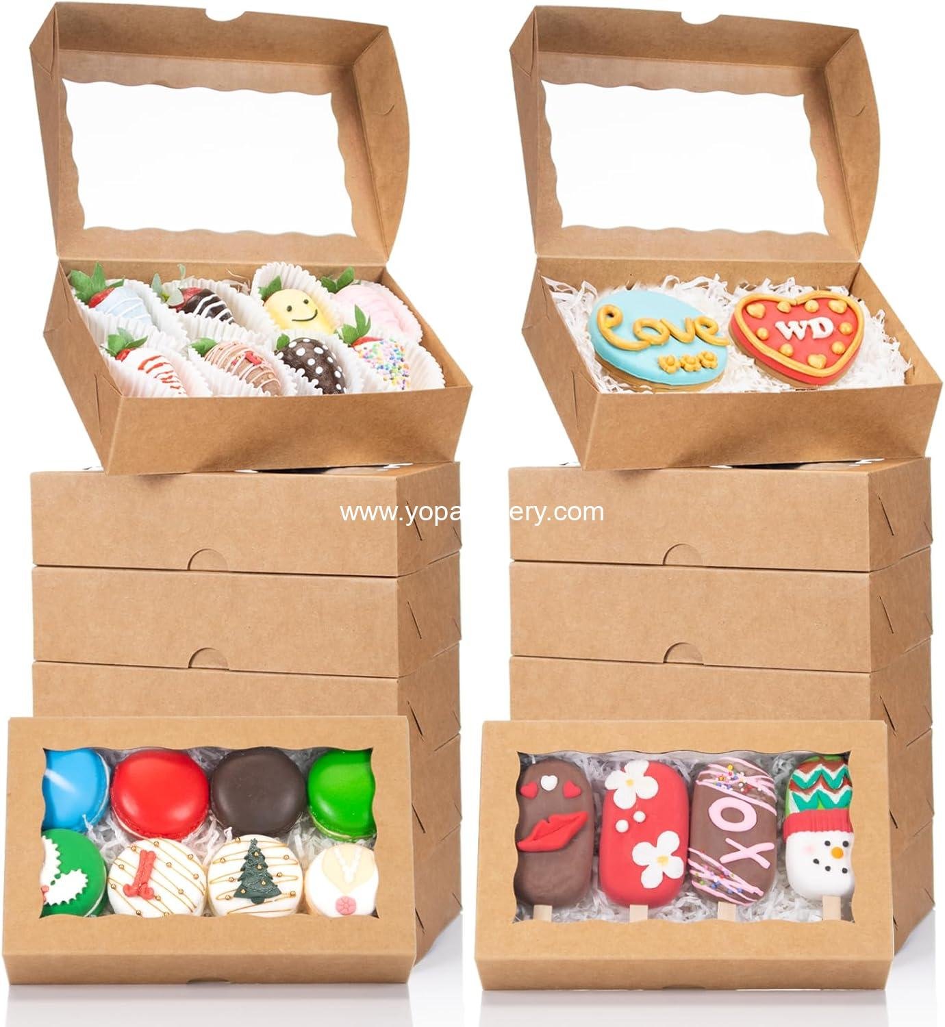 Wholesale 20PCS Bakery Boxes 8x5x2 Inch with Window - Treat Boxes for Desserts, Donuts, Muffins, Chocolates, Cupcakes, and Candy Gifts for Christmas, Valentine's, Mother's Day - Manufacturer.
