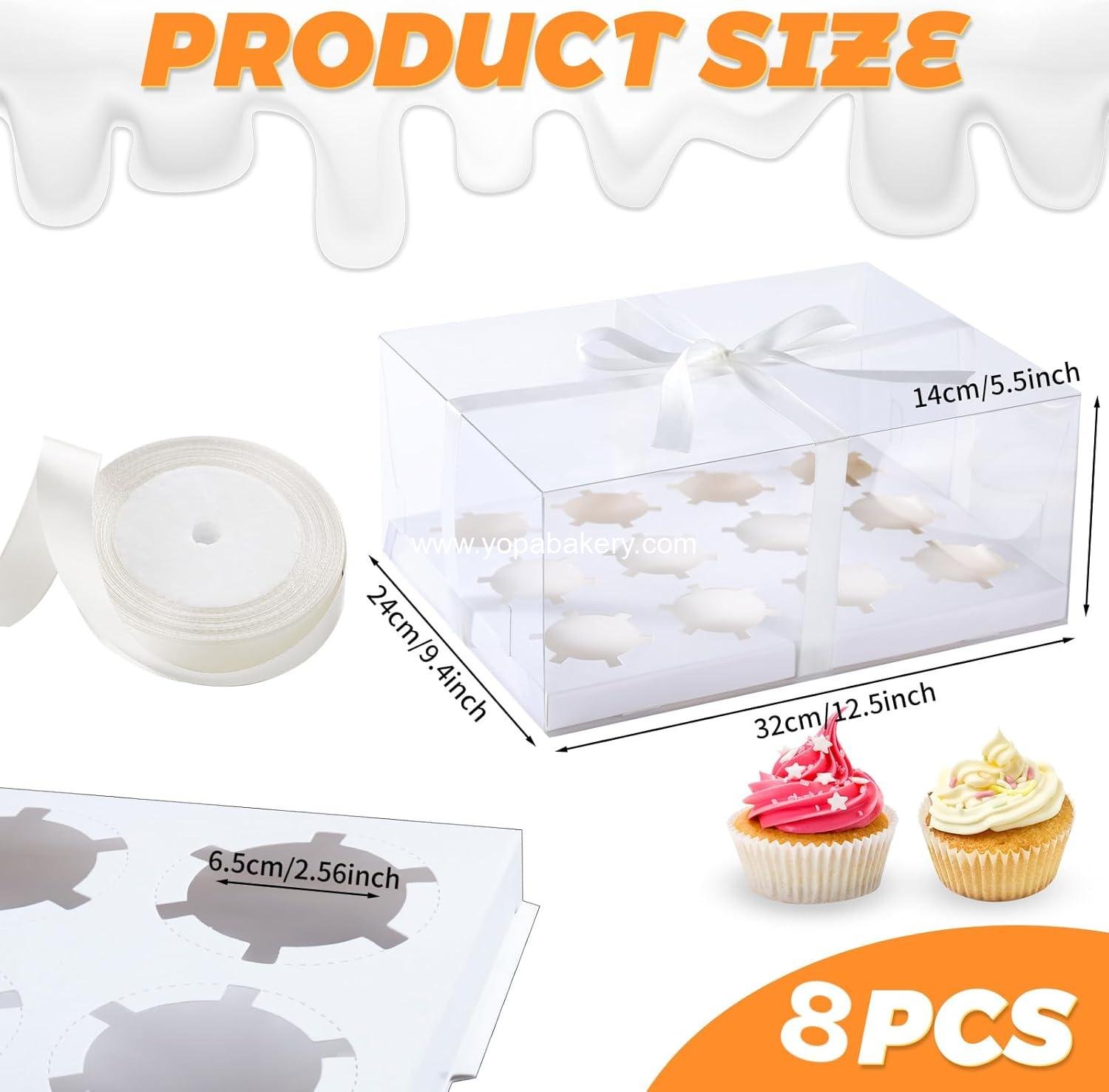 Wholesale 12 Count Clear Cupcake Boxes, 5.5