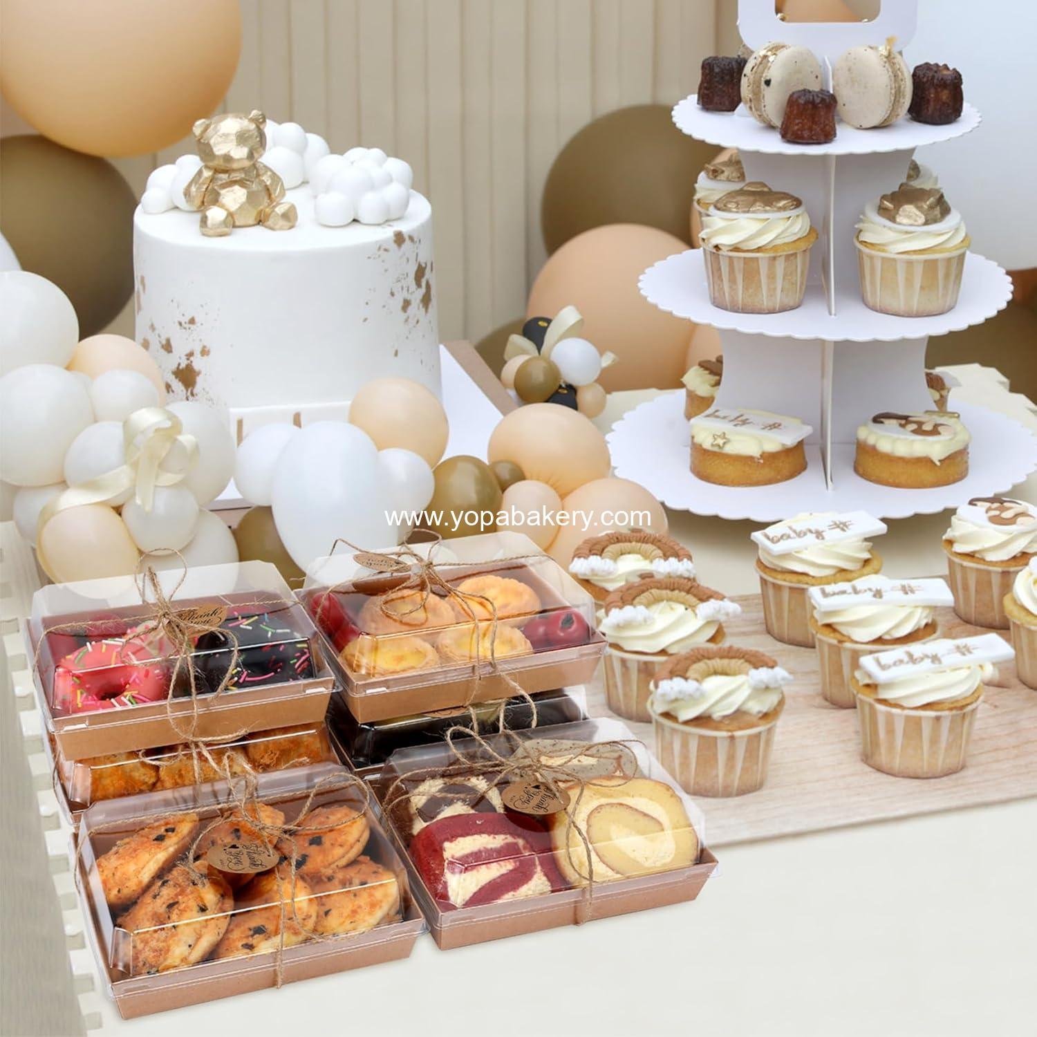 Wholesale 30 Pack Charcuterie Boxes with Clear Lids, 7 x 5 Inch Disposable Food Containers for Cakes, Cookies, Sandwiches, Strawberries - Factory