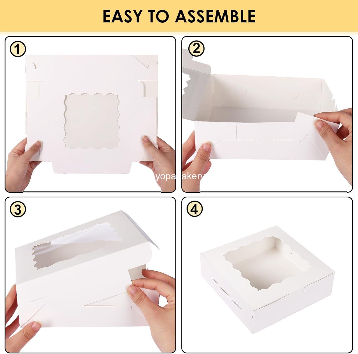 Wholesale 30pcs Bakery Boxes 8x8x2.5 Cookie Boxes with Window White Treat Containers for Donuts Chocolate Strawberries Pieto Factory Wholesale 30pcs Bakery Boxes 8x8x2.5 Cookie Boxes with Window White Treat Containers for Donuts Chocolate Strawberries Pieto Factory