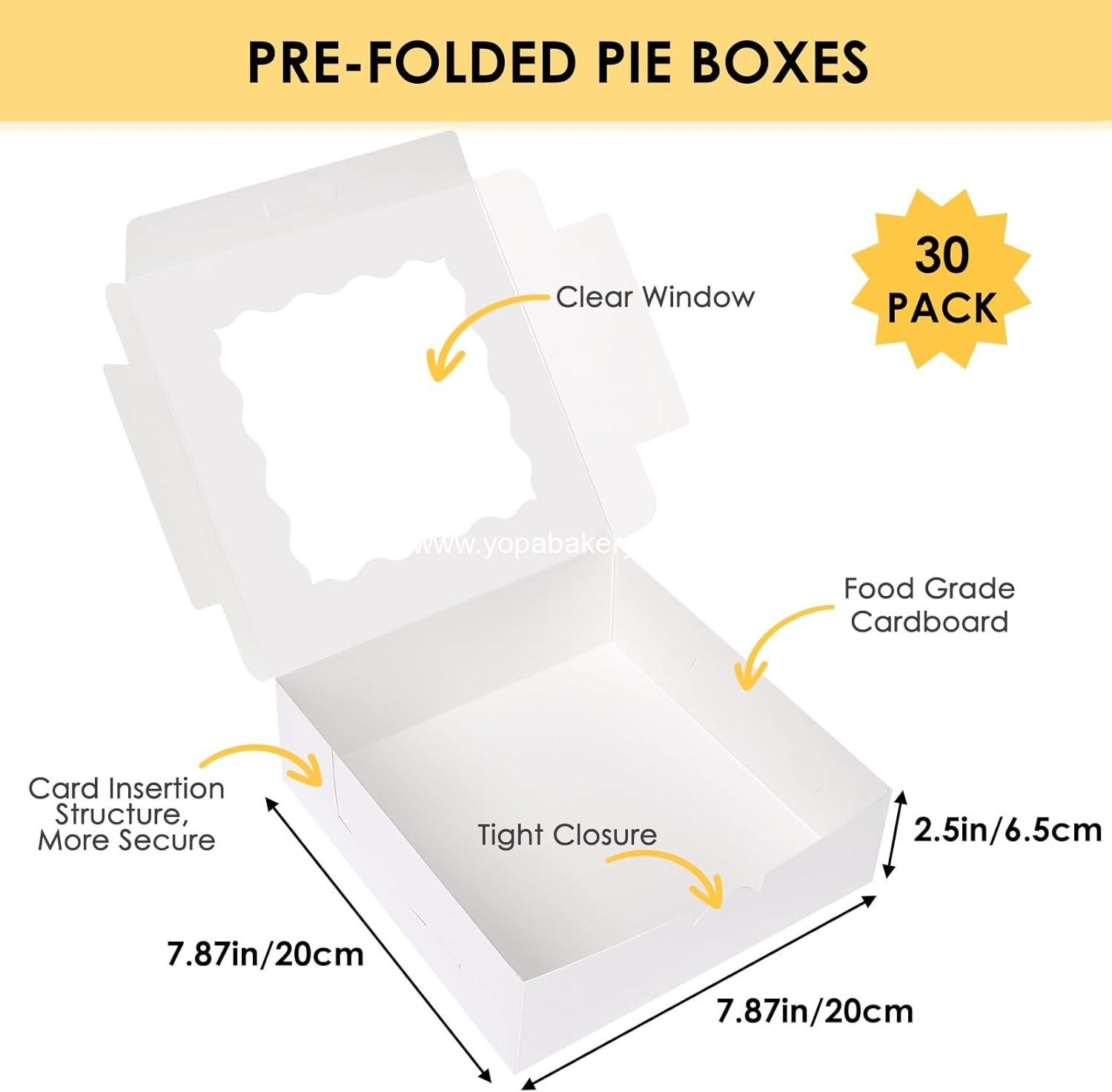 Wholesale 30pcs Bakery Boxes 8x8x2.5 Cookie Boxes with Window White Treat Containers for Donuts Chocolate Strawberries Pieto Factory Wholesale 30pcs Bakery Boxes 8x8x2.5 Cookie Boxes with Window White Treat Containers for Donuts Chocolate Strawberries Pieto Factory