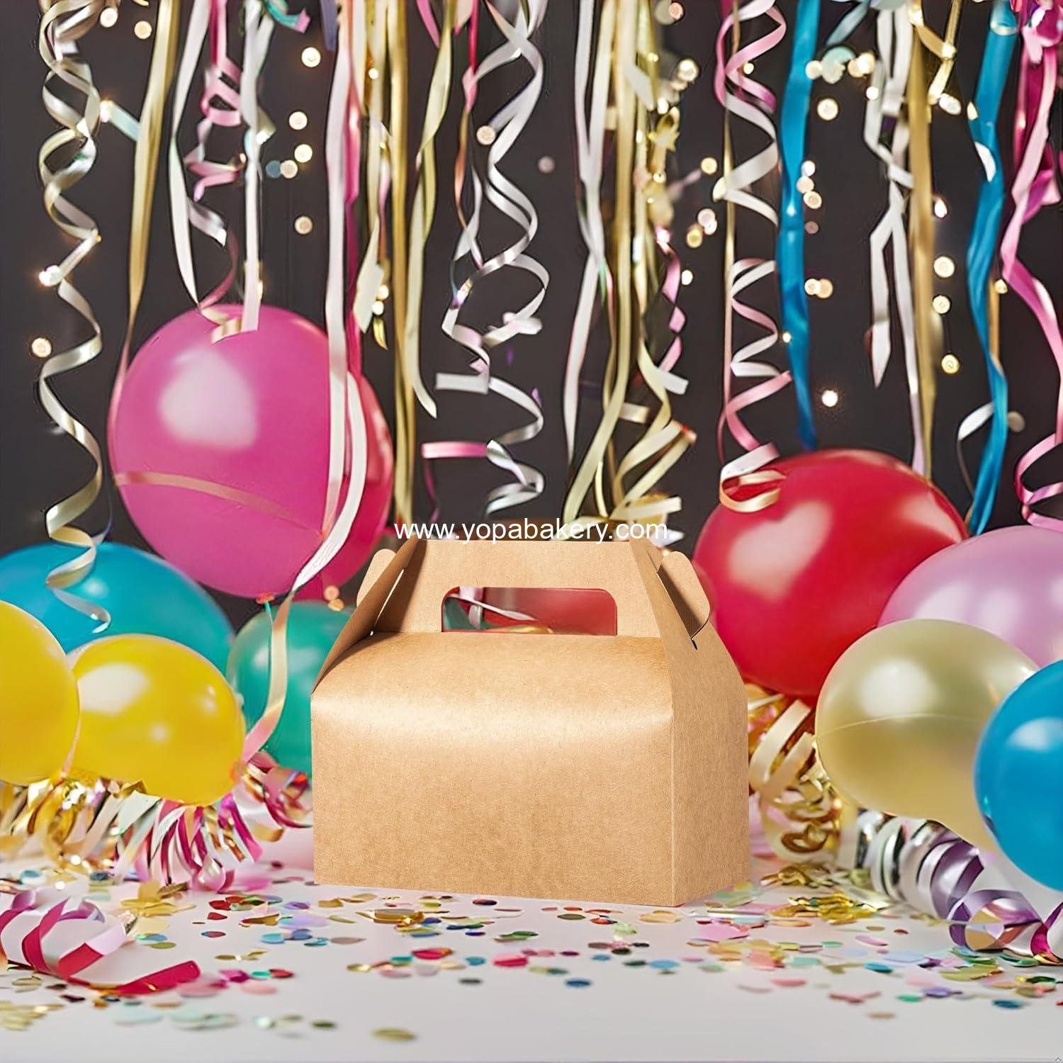 Wholesale 10 Pack Brown Gable Treat Boxes for Snacks, Cookies, Candy, and Toys - Ideal for Birthday Parties, Weddings, and Holidays - 6.5x3.5x4 Inches - Factory