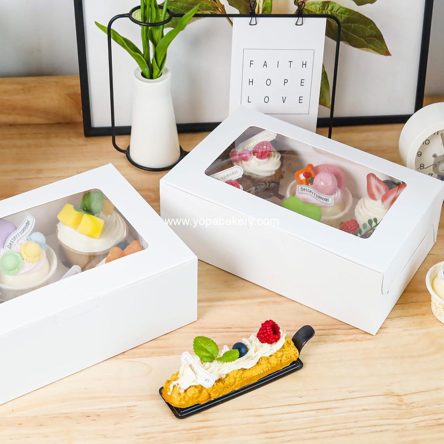 Wholesale 15 Pack Cupcake Boxes with Inserts and 6 Holders, White Bakery Boxes with Window for Muffins, Food Grade Cupcake Containers, 6 Count - Factory Wholesale 15 Pack Cupcake Boxes with Inserts and 6 Holders, White Bakery Boxes with Window for Muffins, Food Grade Cupcake Containers, 6 Count - Factory