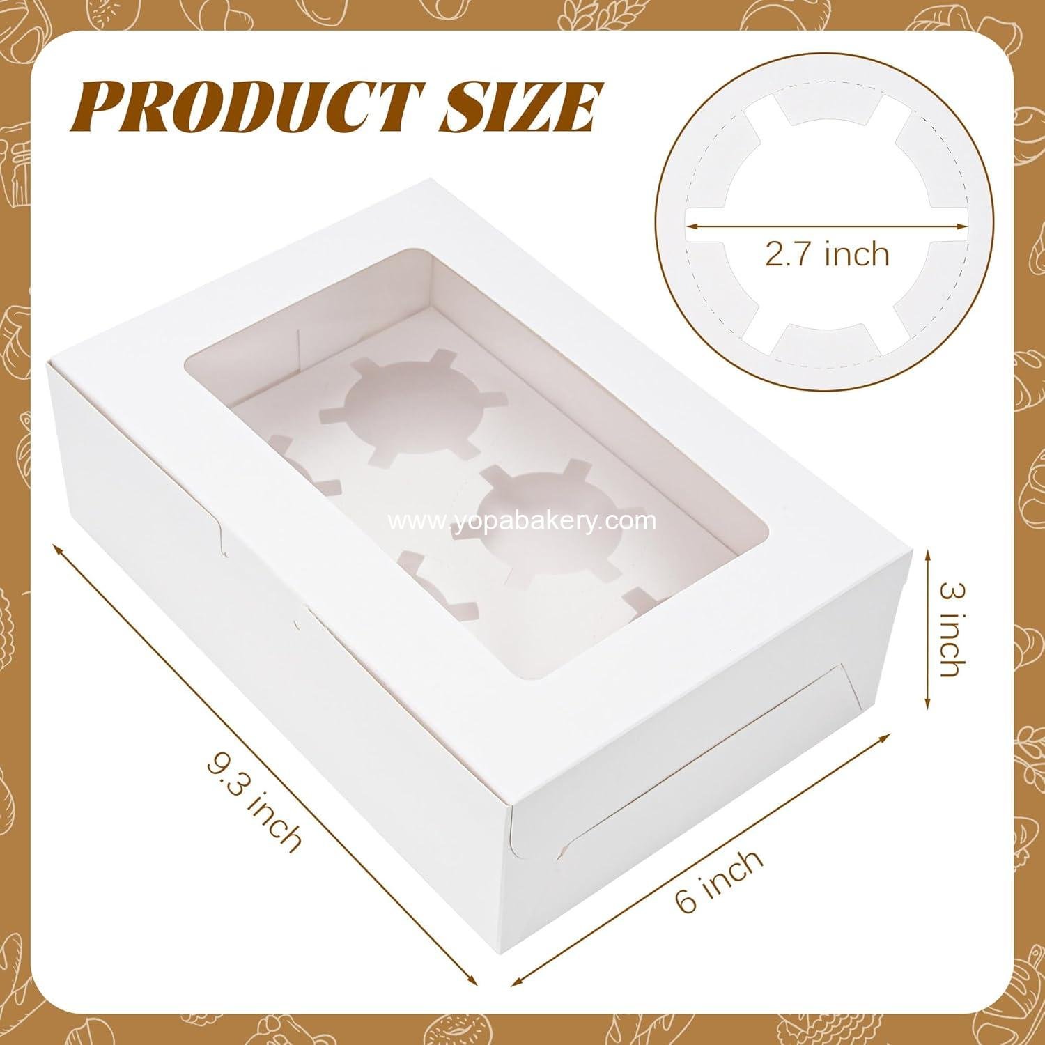 Wholesale 15 Pack Cupcake Boxes with Inserts and 6 Holders, White Bakery Boxes with Window for Muffins, Food Grade Cupcake Containers, 6 Count - Factory Wholesale 15 Pack Cupcake Boxes with Inserts and 6 Holders, White Bakery Boxes with Window for Muffins, Food Grade Cupcake Containers, 6 Count - Factory