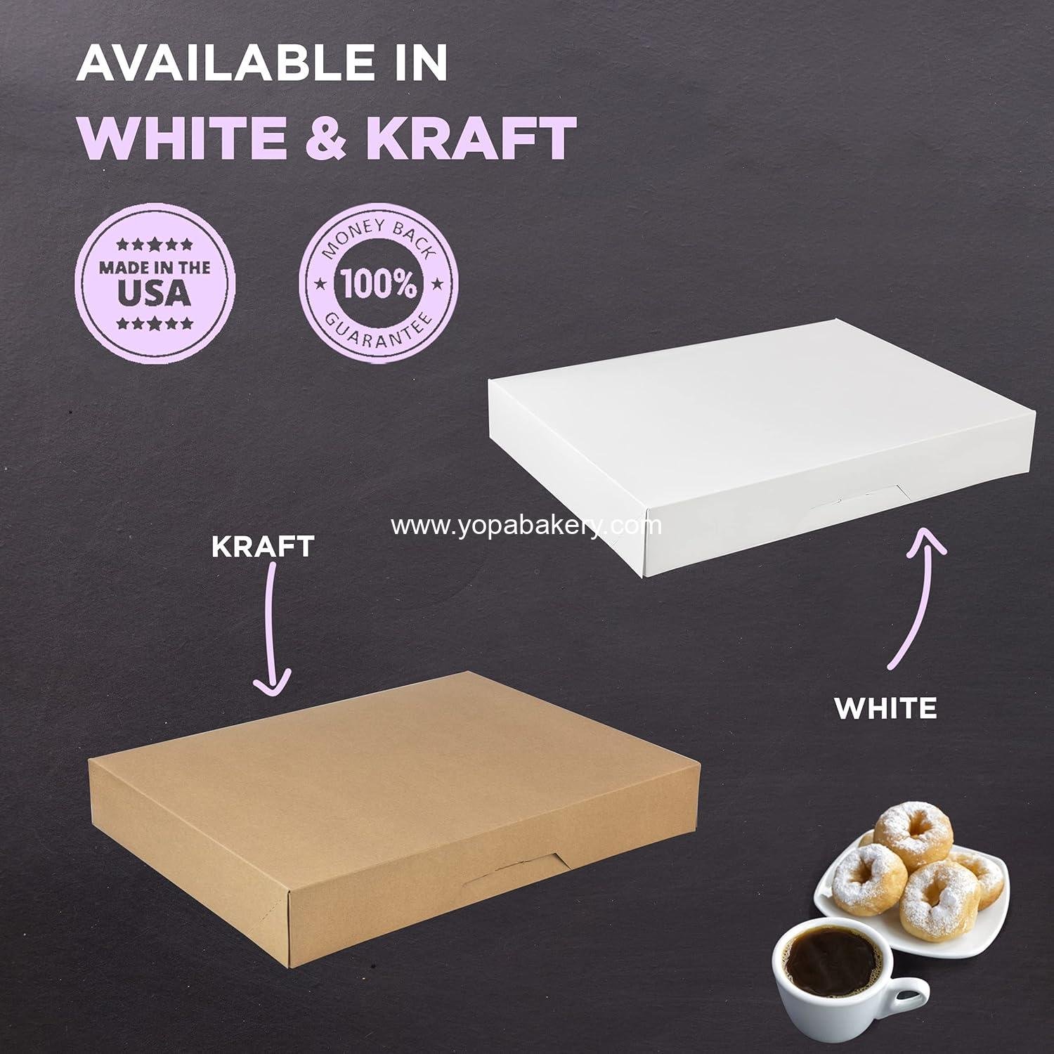 Wholesale Auto-Popup Bakery Box 18 Pack - 15x11.5x2.2'' Cardboard Gift Packaging for 12 Donuts, Cookies, Brownies, Pastries, and Bread - Factory Wholesale Auto-Popup Bakery Box 18 Pack - 15x11.5x2.2'' Cardboard Gift Packaging for 12 Donuts, Cookies, Brownies, Pastries, and Bread - Factory
