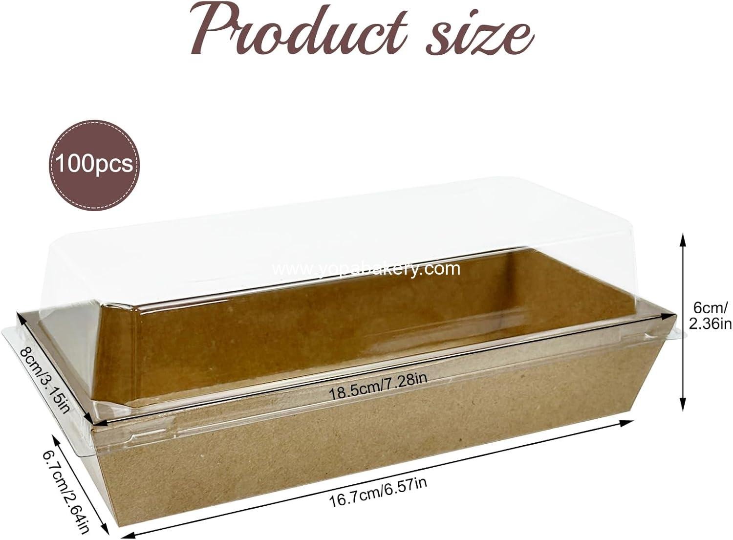 Wholesale 100 Pack Paper Charcuterie Boxes with Clear Lids, Disposable Kraft Food Containers for Bakery, Desserts, Sushi, Strawberries, Cookies, Hamburgers (Brown) Factory