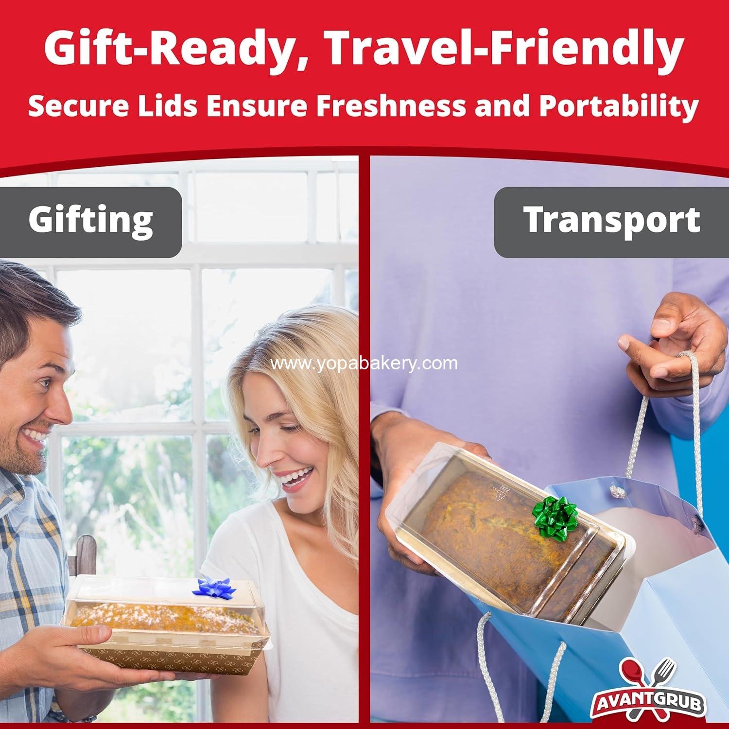 Wholesale 1Lb Paper Loaf Pans - 10 Pack Elegant Disposable Bakeable Kraft Baking Supplies for Bread, Meatloaf, Bundt Cake, Sweets with Lids - Factory