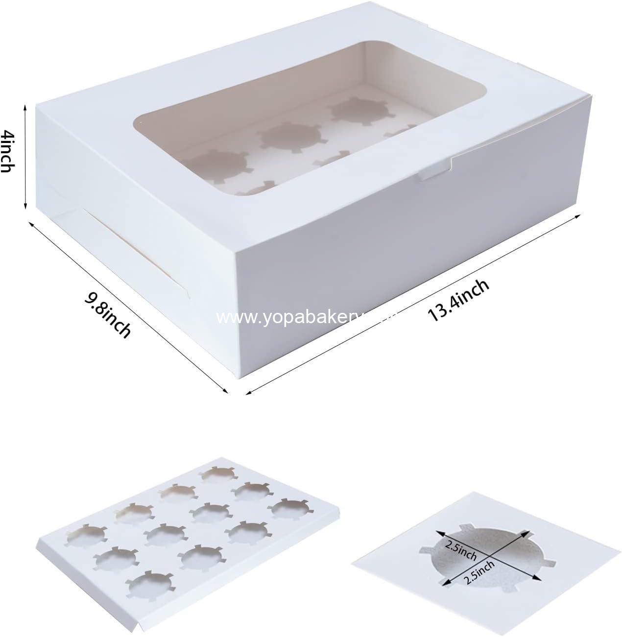 Wholesale 20 Packs Cupcake Boxes, 12-Count with Clear Window, Size 13.4x9.8x4 Inch, Cookie Containers for Birthday, Wedding, Party, Factory