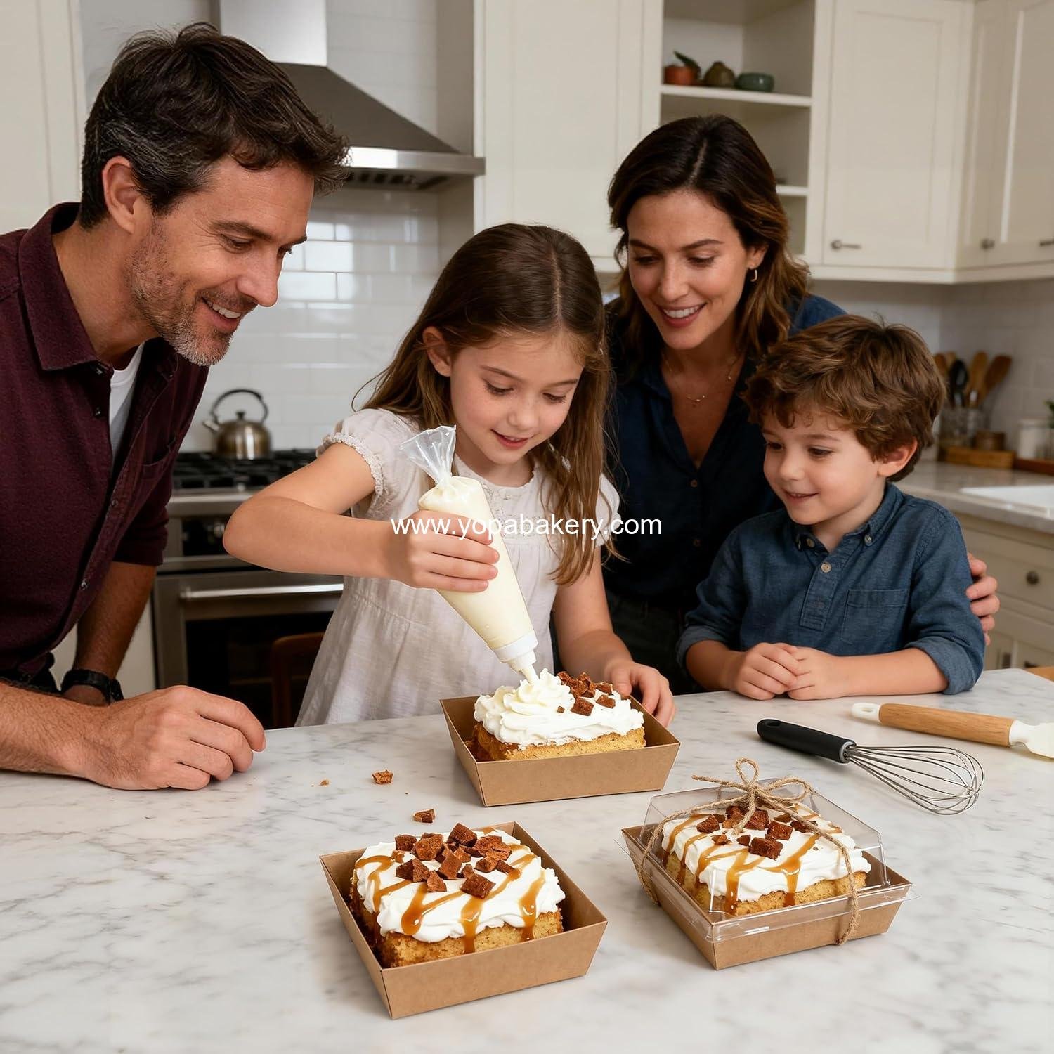 Wholesale Mini Bakery Boxes with Clear Lids - Disposable Treat Boxes for Desserts, Cookies, Sandwiches & Cakes - Small Food Containers 5.3x4.9x2.5 IN (50 Pack, Brown) Manufacturer