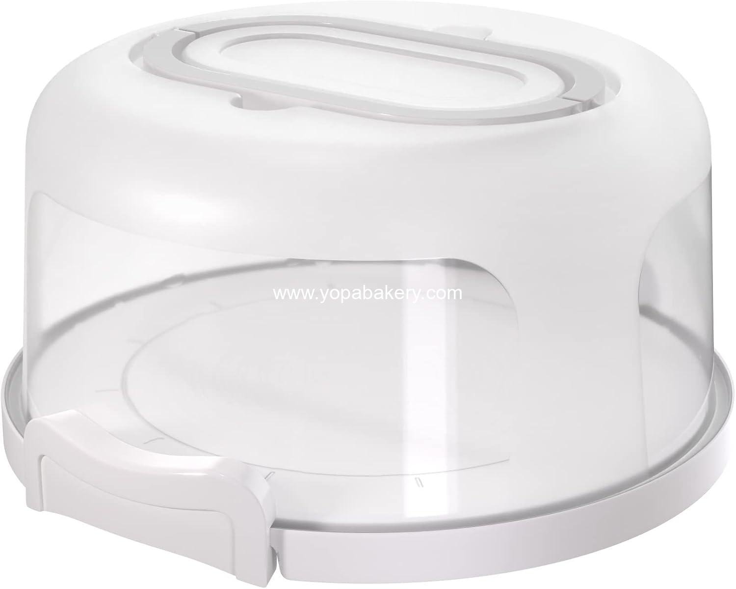 Wholesale Two-Sided Cake Holder, Round Cake Carrier, Portable Cake Stand Fits 10-Inch Cake, Five-Section Serving Tray, Cake Container with Handle for Pies (White) Factory