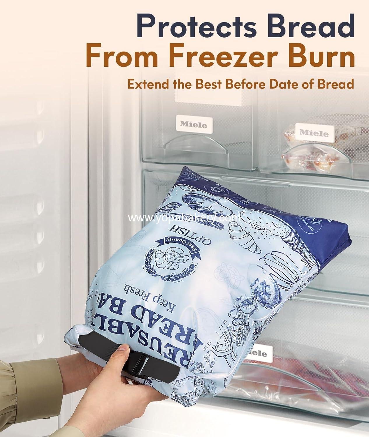 OEM 2 Pack Bread Bags for Homemade Bread, Reusable Sourdough Bags with Lining & Zipper, Freezer Safe & BPA Free, Ideal for Gift Giving, White & Blue, Factory