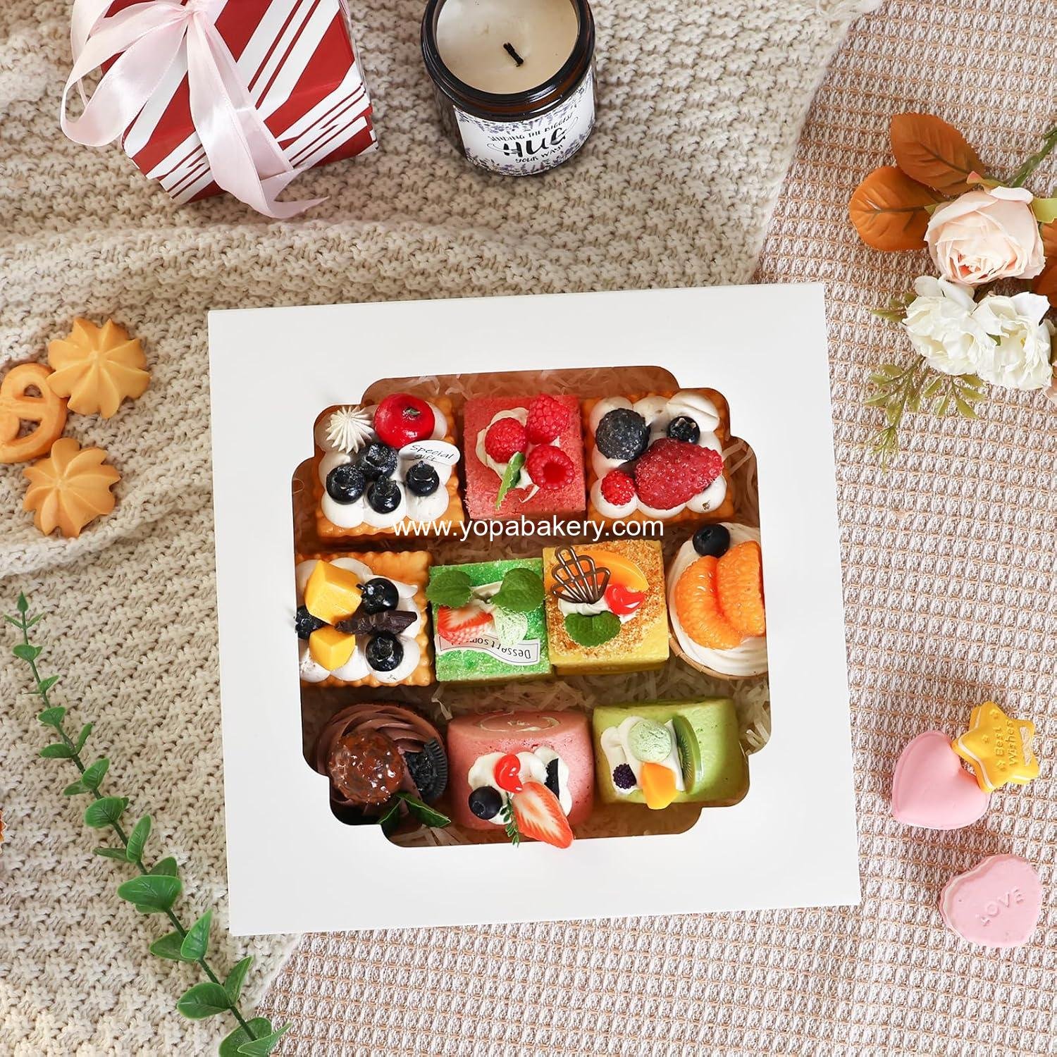 Wholesale 56pcs Pie Boxes 10x10x2.5 Inches Bakery Boxes with Window for Cookies, Pastries, Muffins, Donuts, Factory