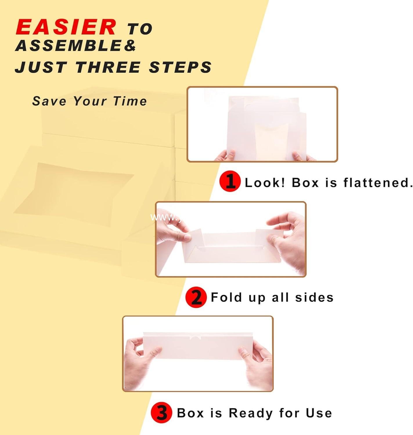 Wholesale 10-Pack Bakery Boxes with Window, 12x8x2.5 Inch Cookie Boxes, White Treat Boxes for Donuts, Muffins, Pies, Chocolates - Dessert Packaging for Baked Goods Factory