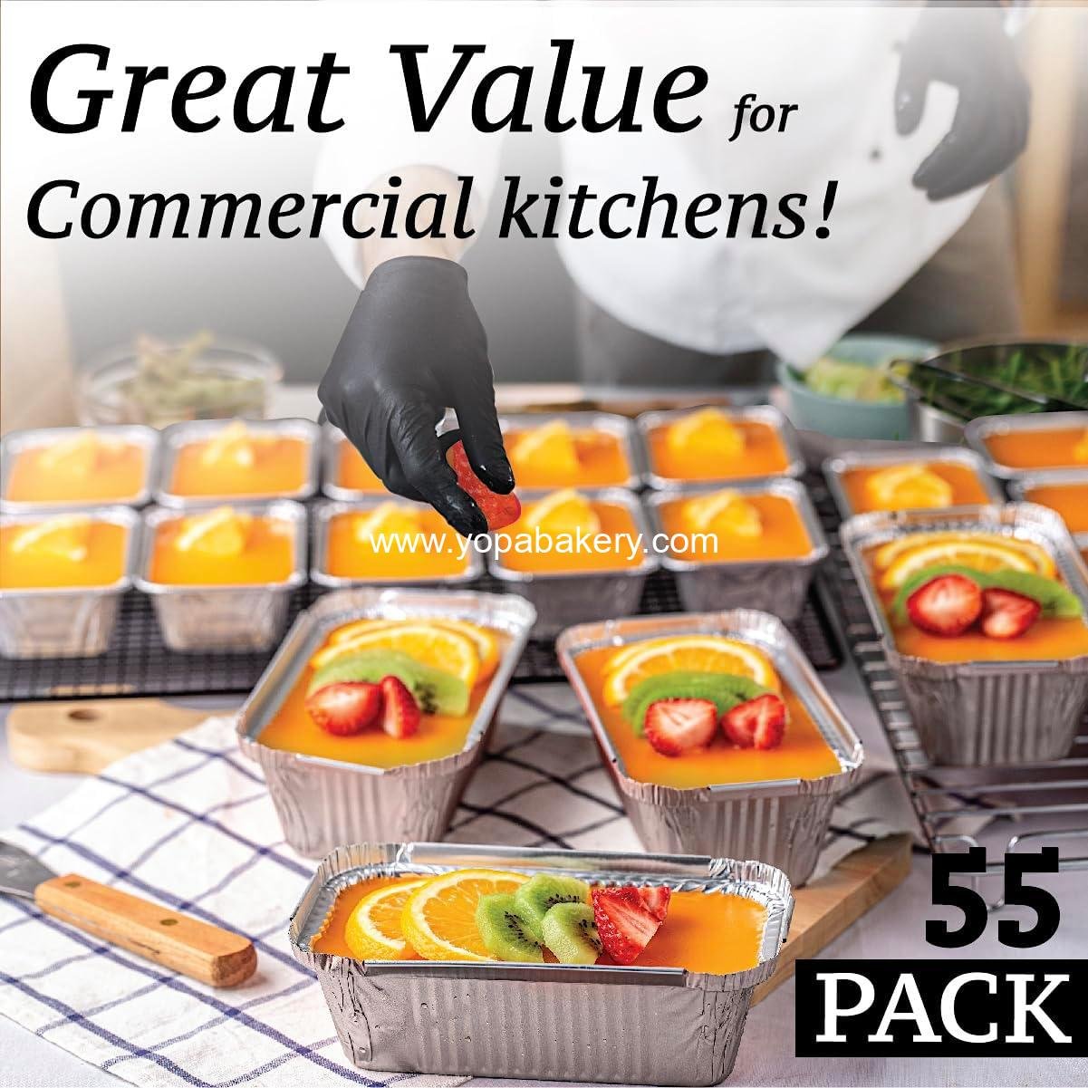 Wholesale 55 Pack Aluminum Loaf Pans with Lids - 1.5 LB Disposable Baking Tins, Lunch Containers, Single Serve Dishes - Foil Bread Pans 7.8 x 4.3 x 2 Inches Factory