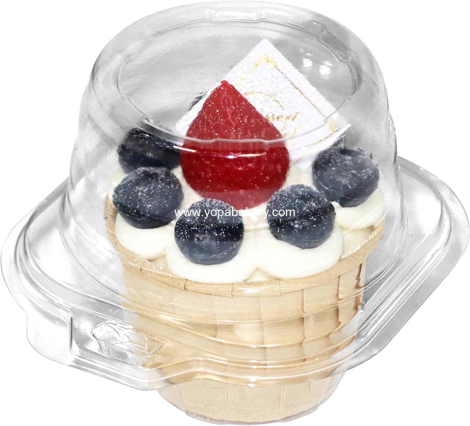 Wholesale 50 Pack Individual Cupcake Containers, Clear Plastic Boxes with Lids, Stackable and Reusable for Cupcakes, Muffins, Donuts, Salad Storage - Factory