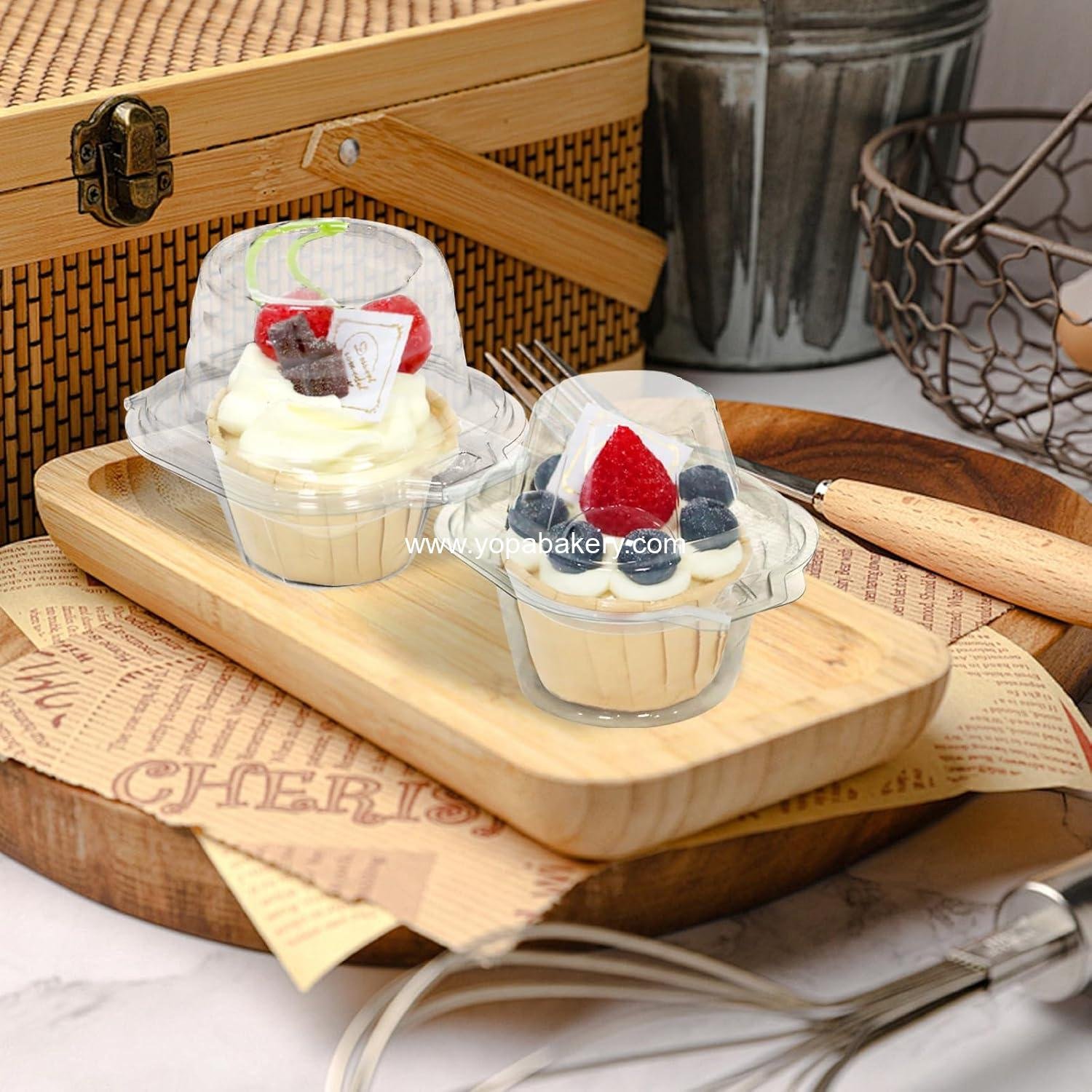 Wholesale 50 Pack Individual Cupcake Containers, Clear Plastic Boxes with Lids, Stackable and Reusable for Cupcakes, Muffins, Donuts, Salad Storage - Factory