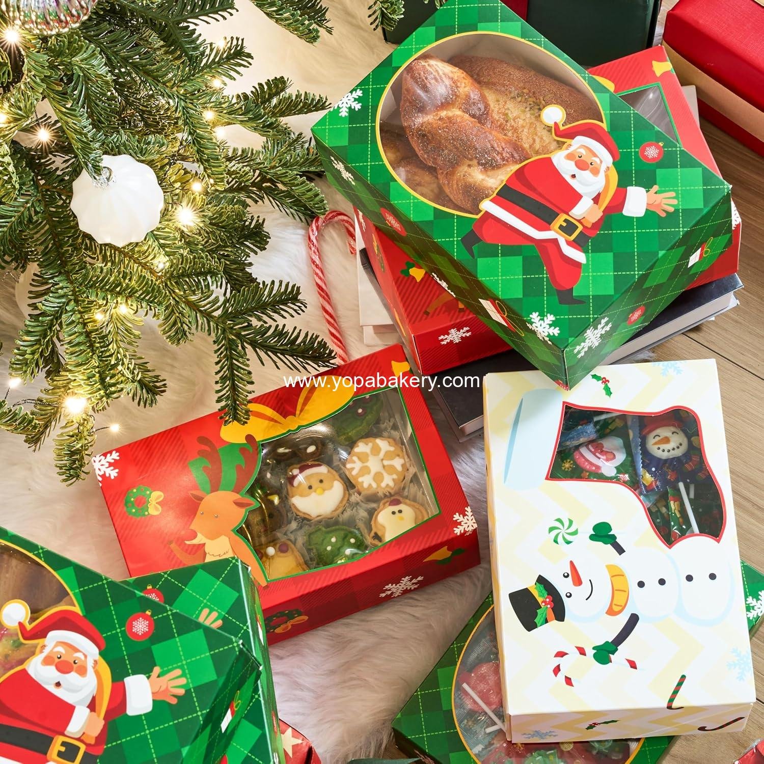 Wholesale 24PCS Christmas Cookie Boxes for Gift Giving, 8.75