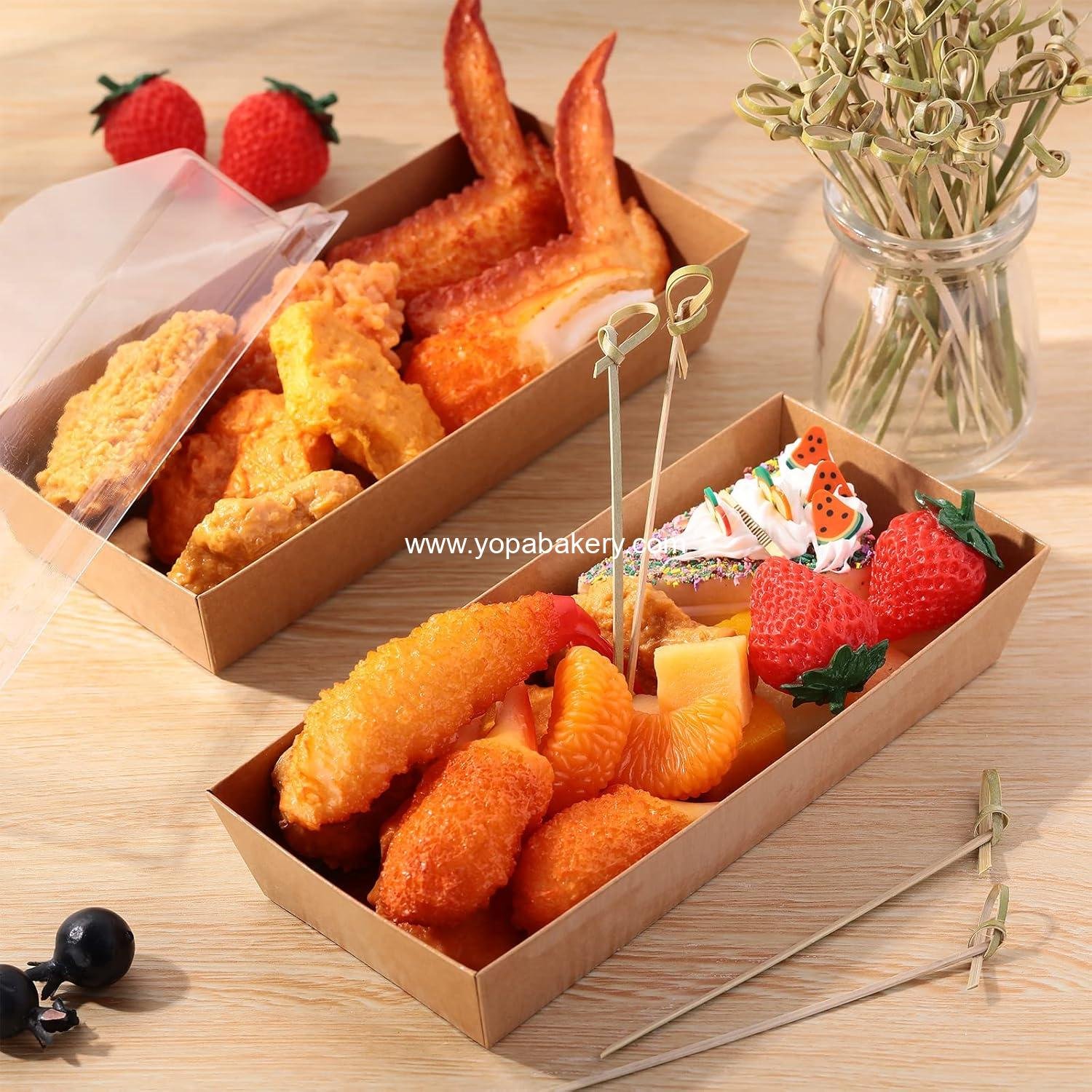 Wholesale 200 Paper Charcuterie Sandwich Boxes with Clear Lids and Cocktail Picks Set, 100 Pcs Disposable Food Containers 7.5'' with 100 Skewers for Strawberries, Chocolate Covered Cookies, Dessert (Brown) Manufacturer Wholesale 200 Paper Charcuterie Sandwich Boxes with Clear Lids and Cocktail Picks Set, 100 Pcs Disposable Food Containers 7.5'' with 100 Skewers for Strawberries, Chocolate Covered Cookies, Dessert (Brown) Manufacturer