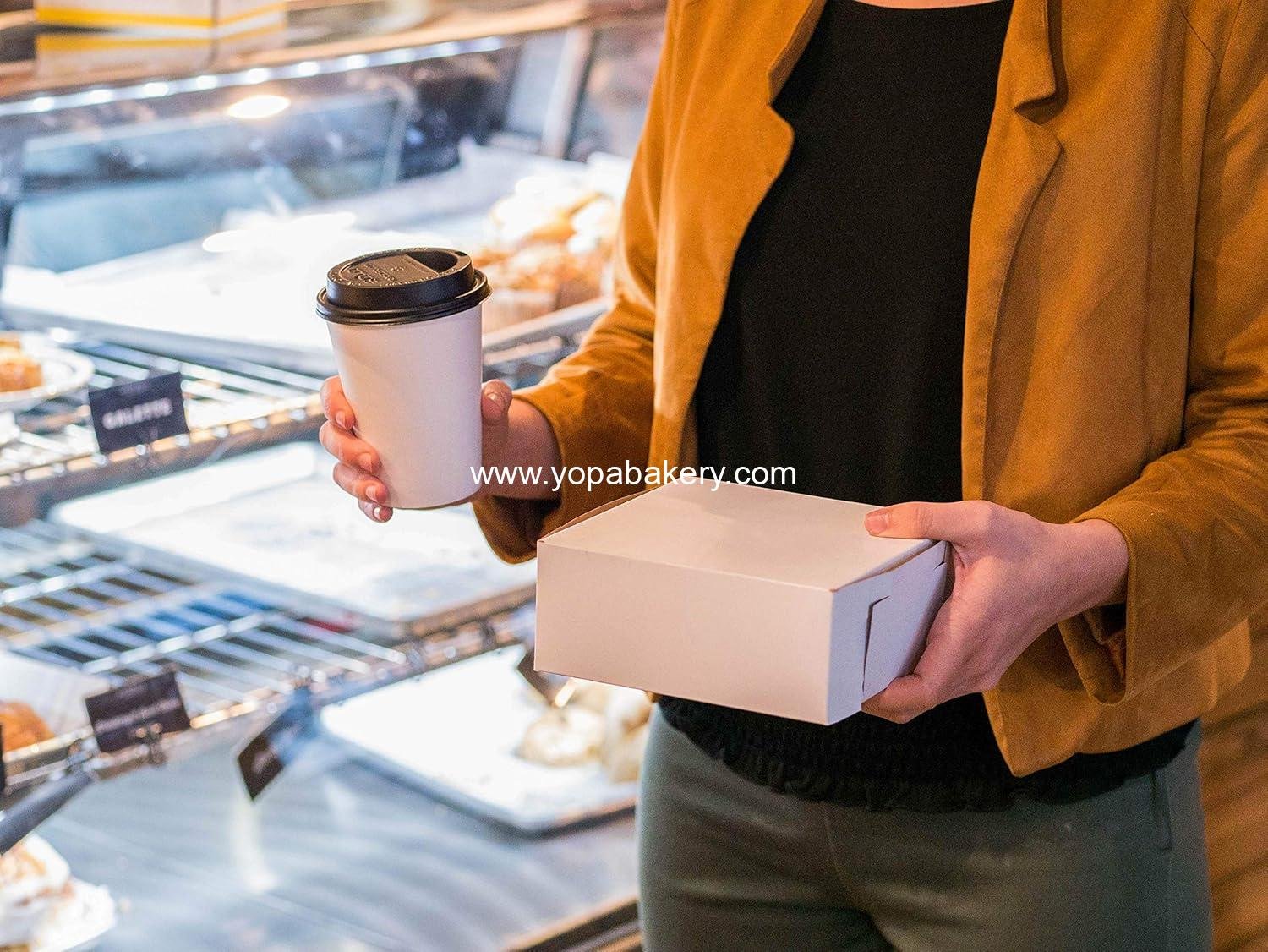 Wholesale One-Piece Non-Window Bakery Boxes, 12x12x5 Inches, White Paper, 100 Count - Factory