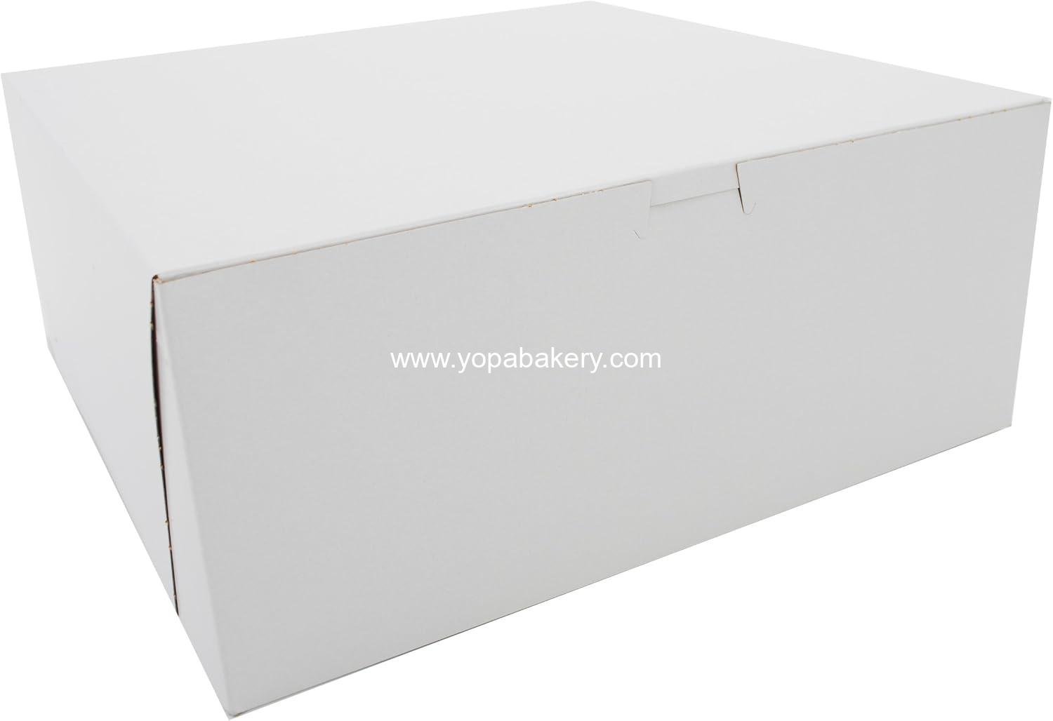 Wholesale One-Piece Non-Window Bakery Boxes, 12x12x5 Inches, White Paper, 100 Count - Factory