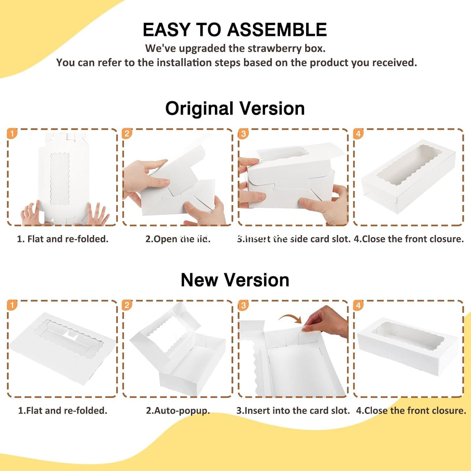 Wholesale 30pcs Cookie Boxes, 12x5.5x2.5 Inches White Bakery Box with Window for Treats, Chocolate Covered Strawberries, Donuts, Pastries, Cake Pops - Factory