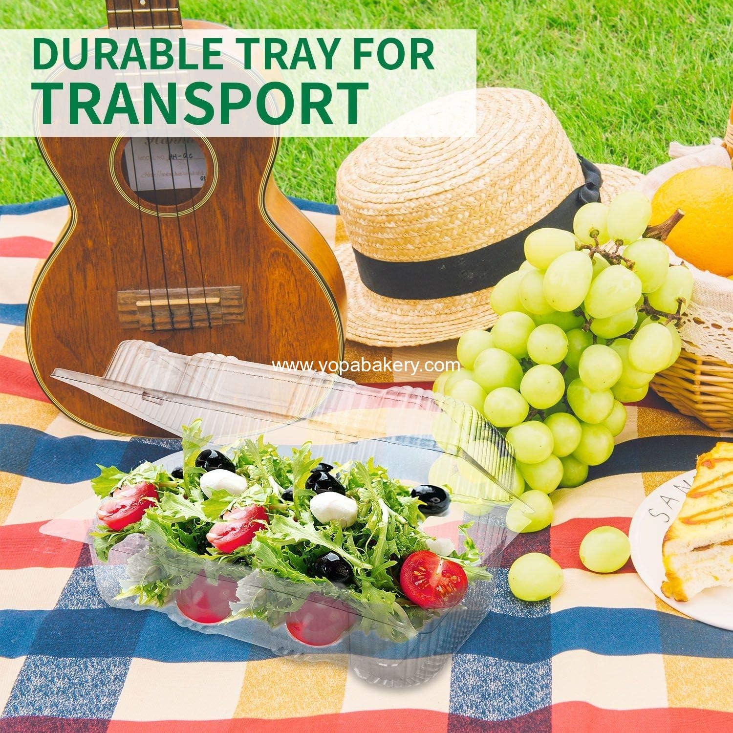 Wholesale Upgrade Clear Hinged Food Containers - 50 Pcs, 9