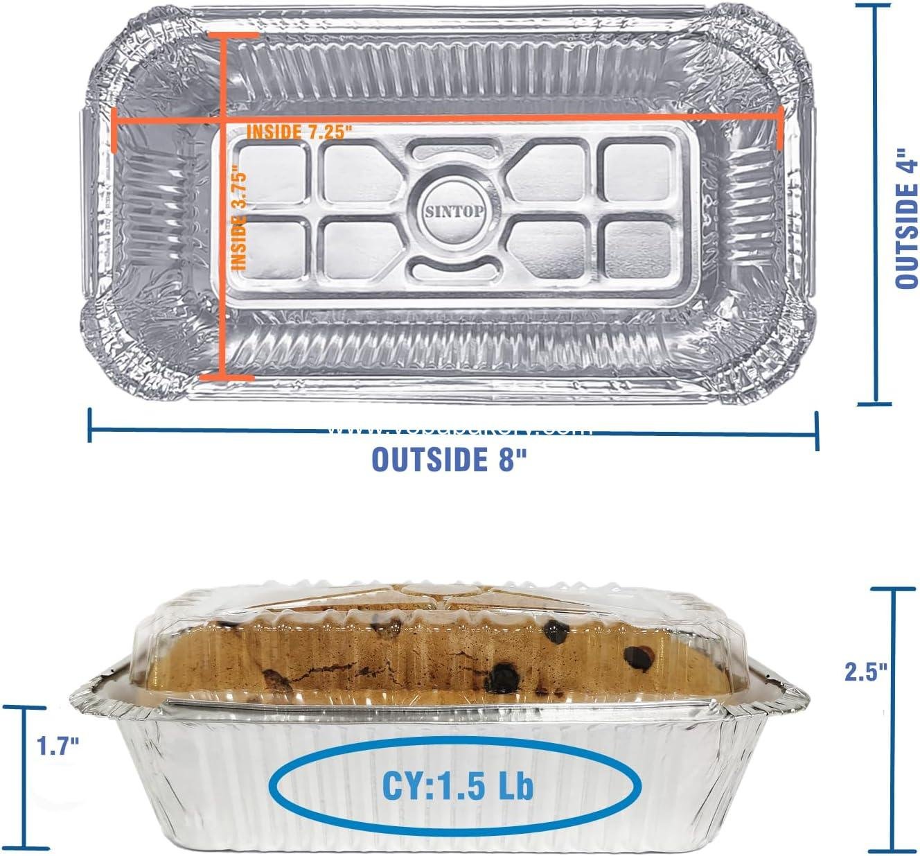 Wholesale Aluminum Foil Bread Pans Disposable | 1.5lb Loaf Pans with Lids | 50 Pack | Ideal for Baking, Storing, Takeout - Dessert Boxes Factory Wholesale Aluminum Foil Bread Pans Disposable | 1.5lb Loaf Pans with Lids | 50 Pack | Ideal for Baking, Storing, Takeout - Dessert Boxes Factory