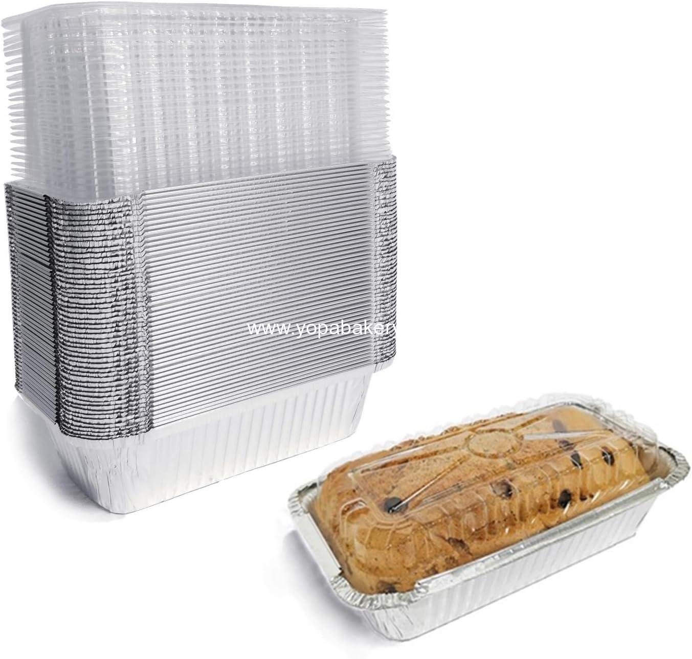Wholesale Aluminum Foil Bread Pans Disposable | 1.5lb Loaf Pans with Lids | 50 Pack | Ideal for Baking, Storing, Takeout - Dessert Boxes Factory