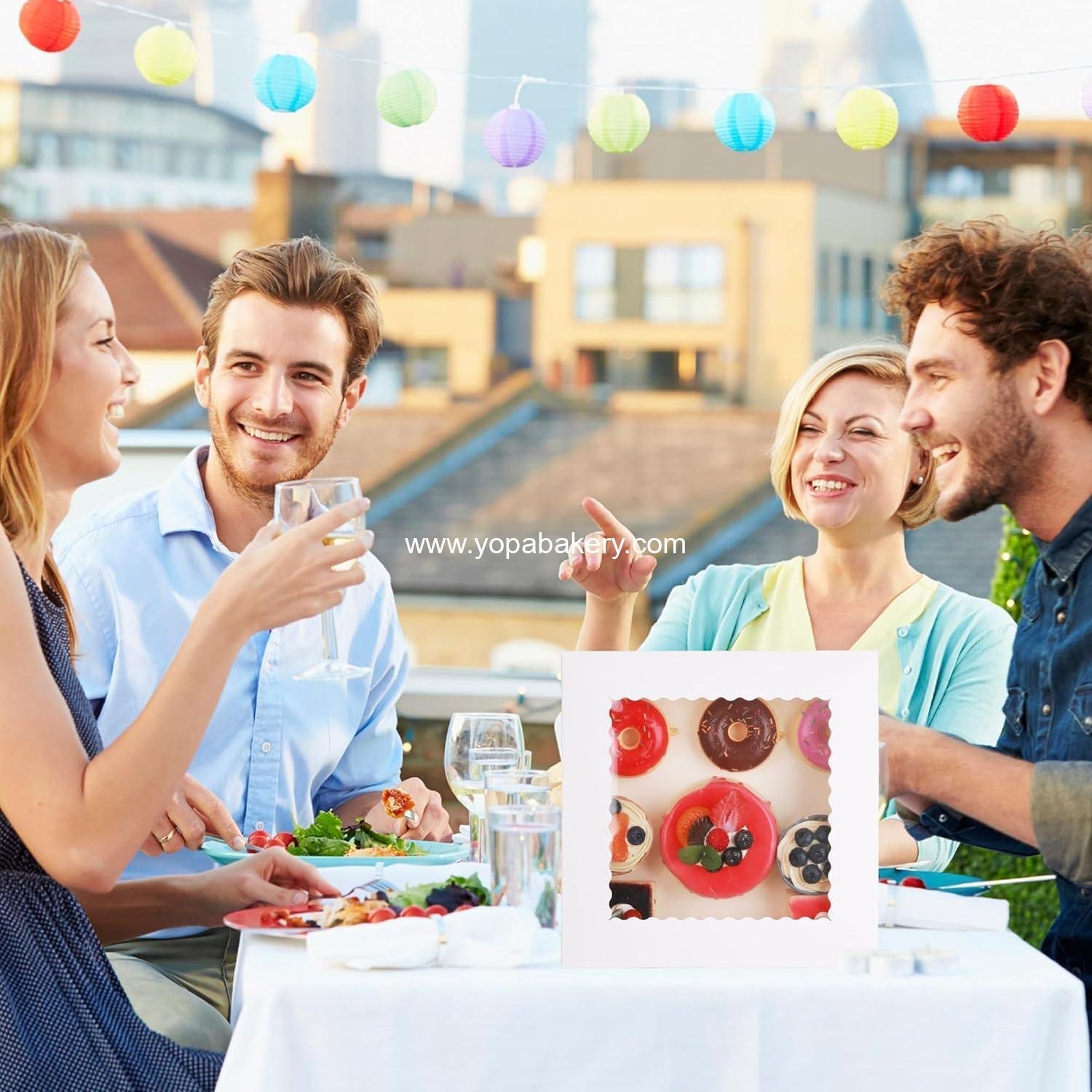 Wholesale 10 Pcs Bakery Boxes with Window, 10x10x2.5 inches Cookie Boxes for Pies, Donuts, Desserts, Pastries, Muffins - Factory Wholesale 10 Pcs Bakery Boxes with Window, 10x10x2.5 inches Cookie Boxes for Pies, Donuts, Desserts, Pastries, Muffins - Factory