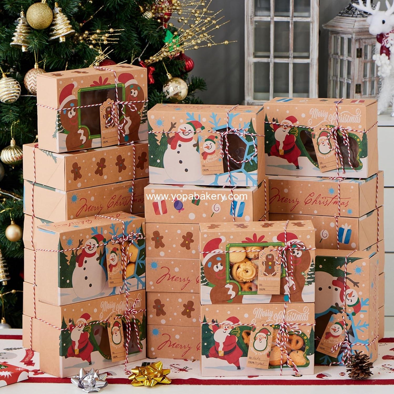 Wholesale 24 PCS Christmas Cookie Gift Baking Box 8.75