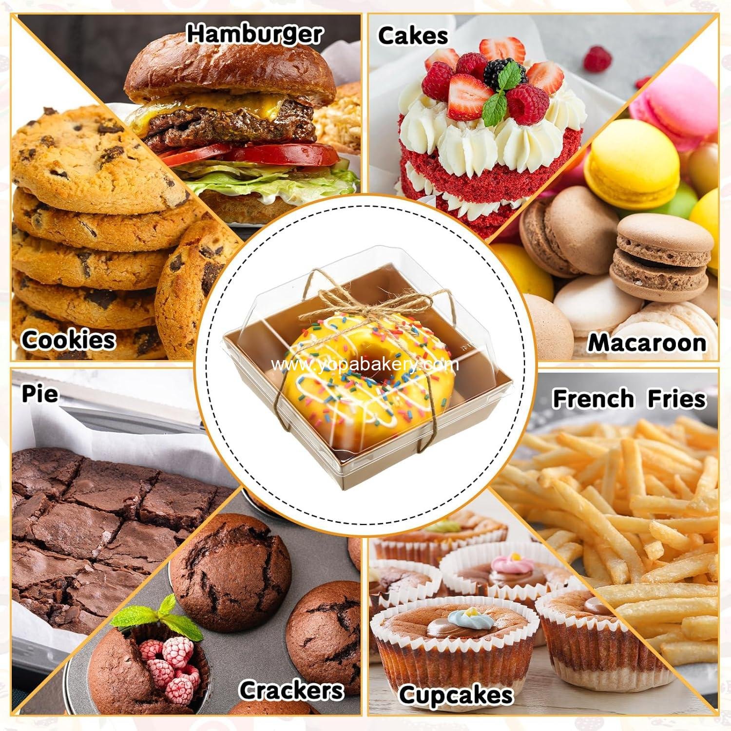 Wholesale 150 Pack Disposable Square Charcuterie Boxes with Clear Lids and Rope, 4 Inch Dessert Food Containers for Bakery, Macarons, Cookies, and Fruits Display (Kraft) Factory