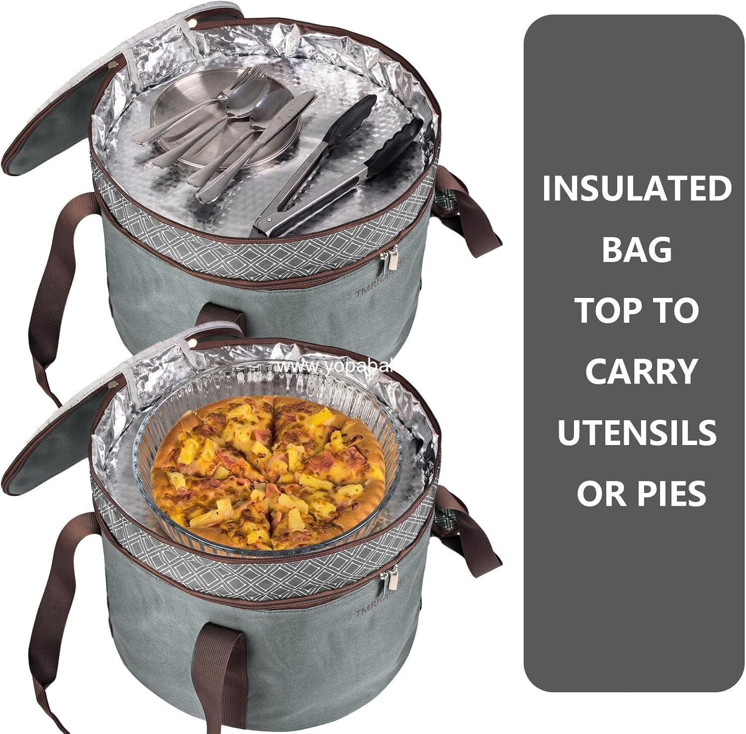 Wholesale 12 Inch Cake Carrier with Lid and Handles, Insulated Bag for Safe Transportation of Buttercream, Ideal for Cakes, Pies, and Cupcakes (Grey) Factory