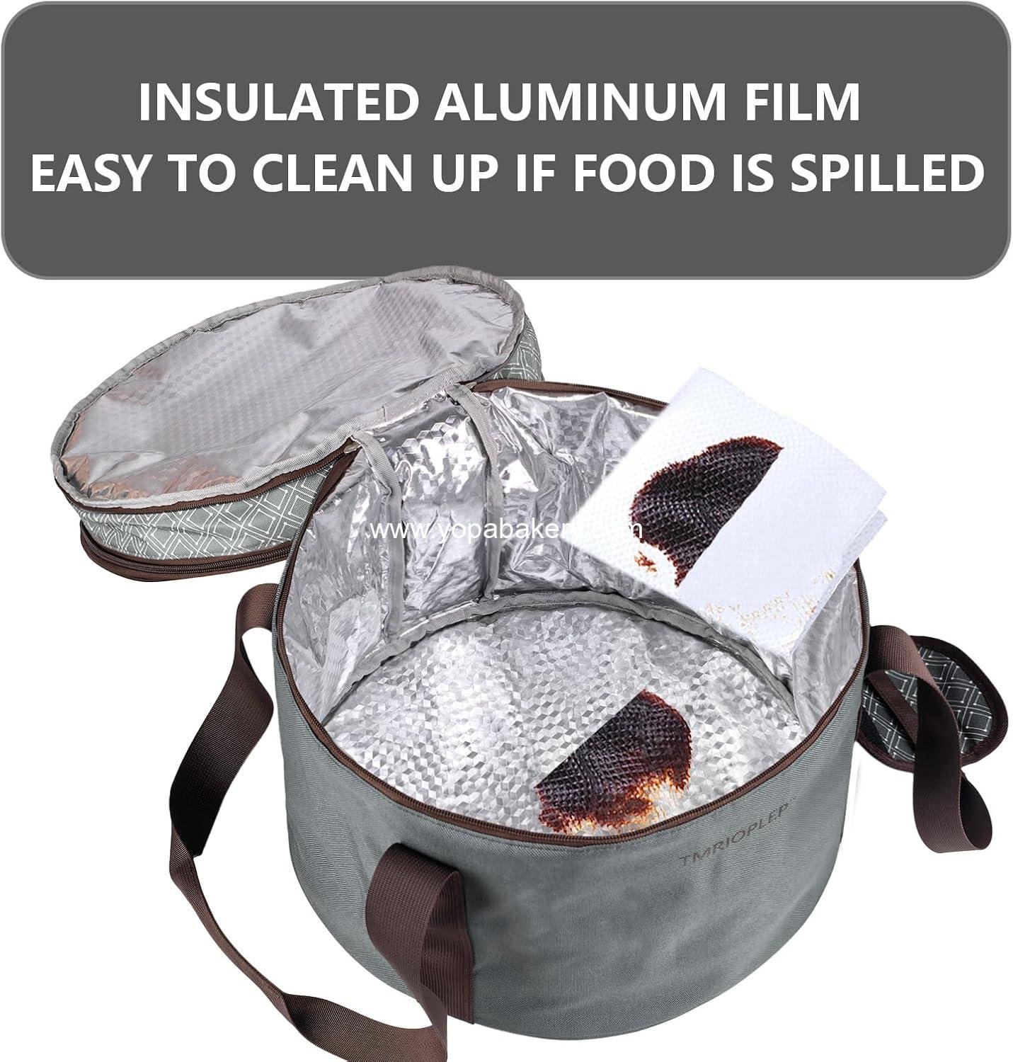 Wholesale 12 Inch Cake Carrier with Lid and Handles, Insulated Bag for Safe Transportation of Buttercream, Ideal for Cakes, Pies, and Cupcakes (Grey) Factory