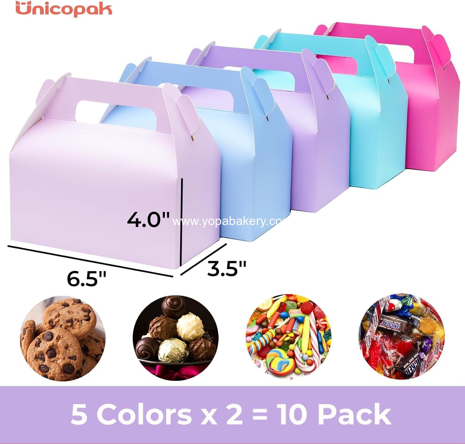 Wholesale Pastel Gable Party Favor Boxes - 10 Pack Goodie Treat Boxes for Candy, Cookies, and Toys - 6.5 x 3.5 x 4 Inches - Factory Wholesale Pastel Gable Party Favor Boxes - 10 Pack Goodie Treat Boxes for Candy, Cookies, and Toys - 6.5 x 3.5 x 4 Inches - Factory