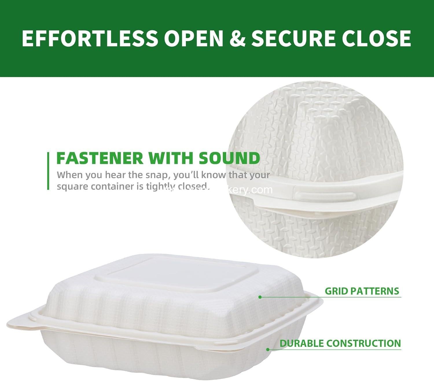 Wholesale 50 Pack 9x9 Inch Clamshell Take Out Food Containers, 3-Compartment Disposable Plastic Meal Prep Lunch Boxes with Lids for Snacks, Salad, and Sandwiches - Factory