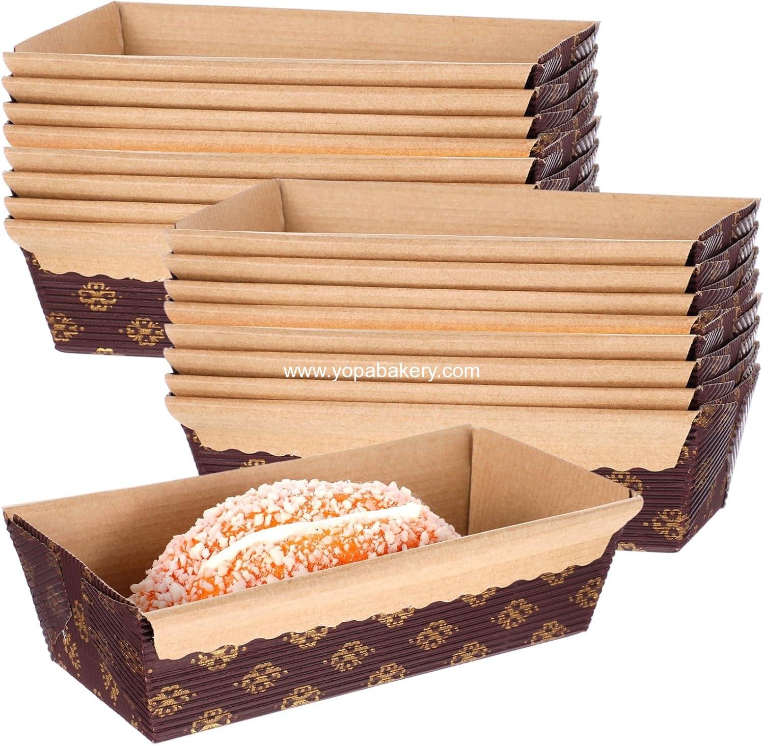 50 Pack Paper Loaf Pans, Disposable Paper Baking Loft Mold, 6 x 2.5 x 2 inch Rectangle Papers Baking Pans for Quick Bread Small Pumpkin Breads, Microwave Oven Freezer Safe