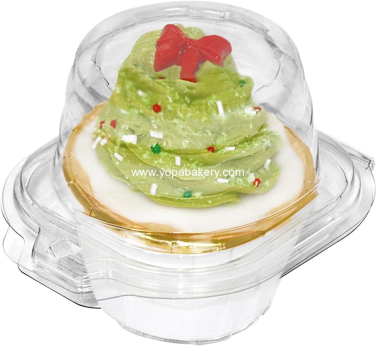 Wholesale 50 Pcs Cupcake Containers, Clear Plastic Holders with Lids, Spacious 3" Design for Frosted Cupcakes, Stackable & Reusable for Parties, Baking, Picnics - Factory