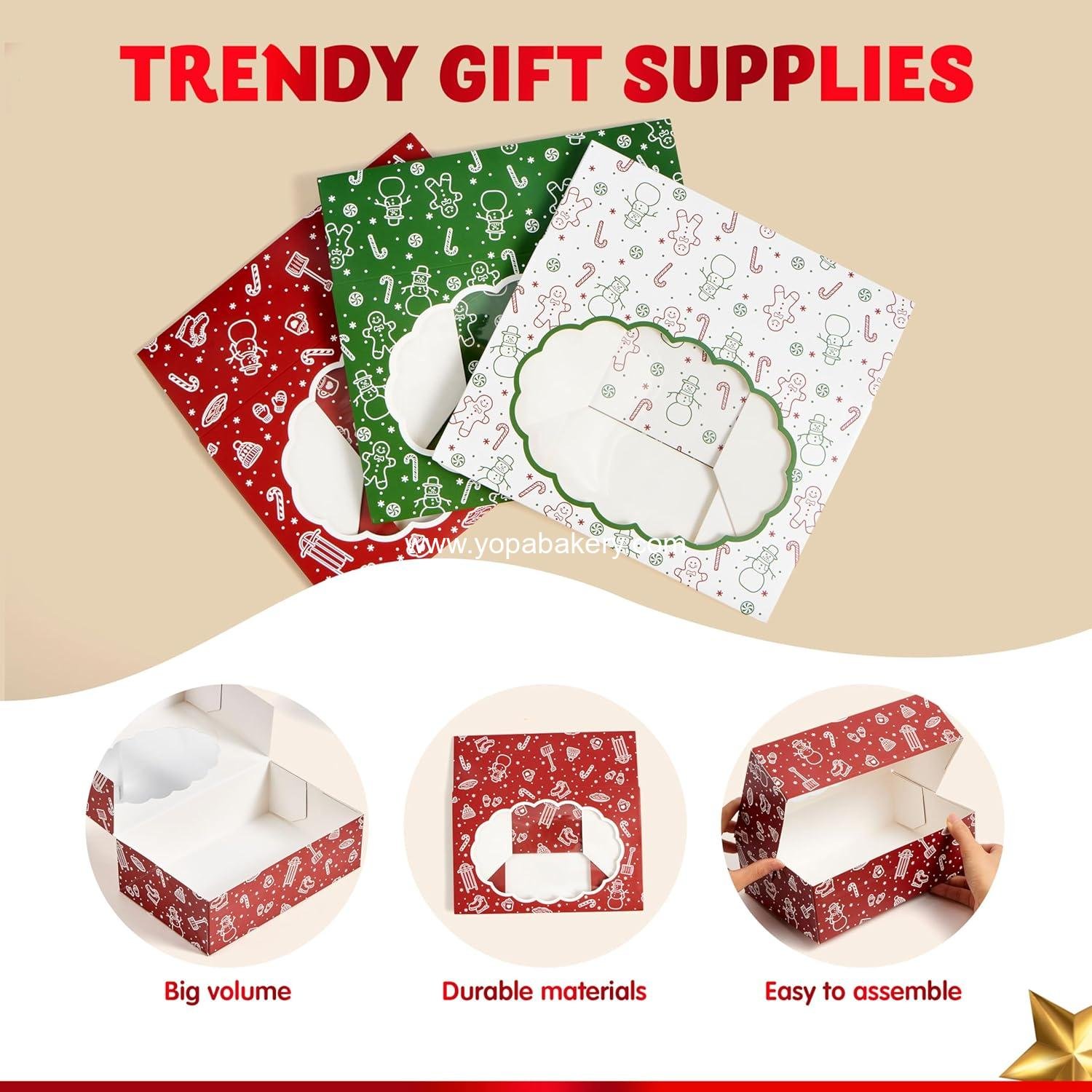 Wholesale 12PCS Christmas Cookie Boxes for Gift Giving, 8.5
