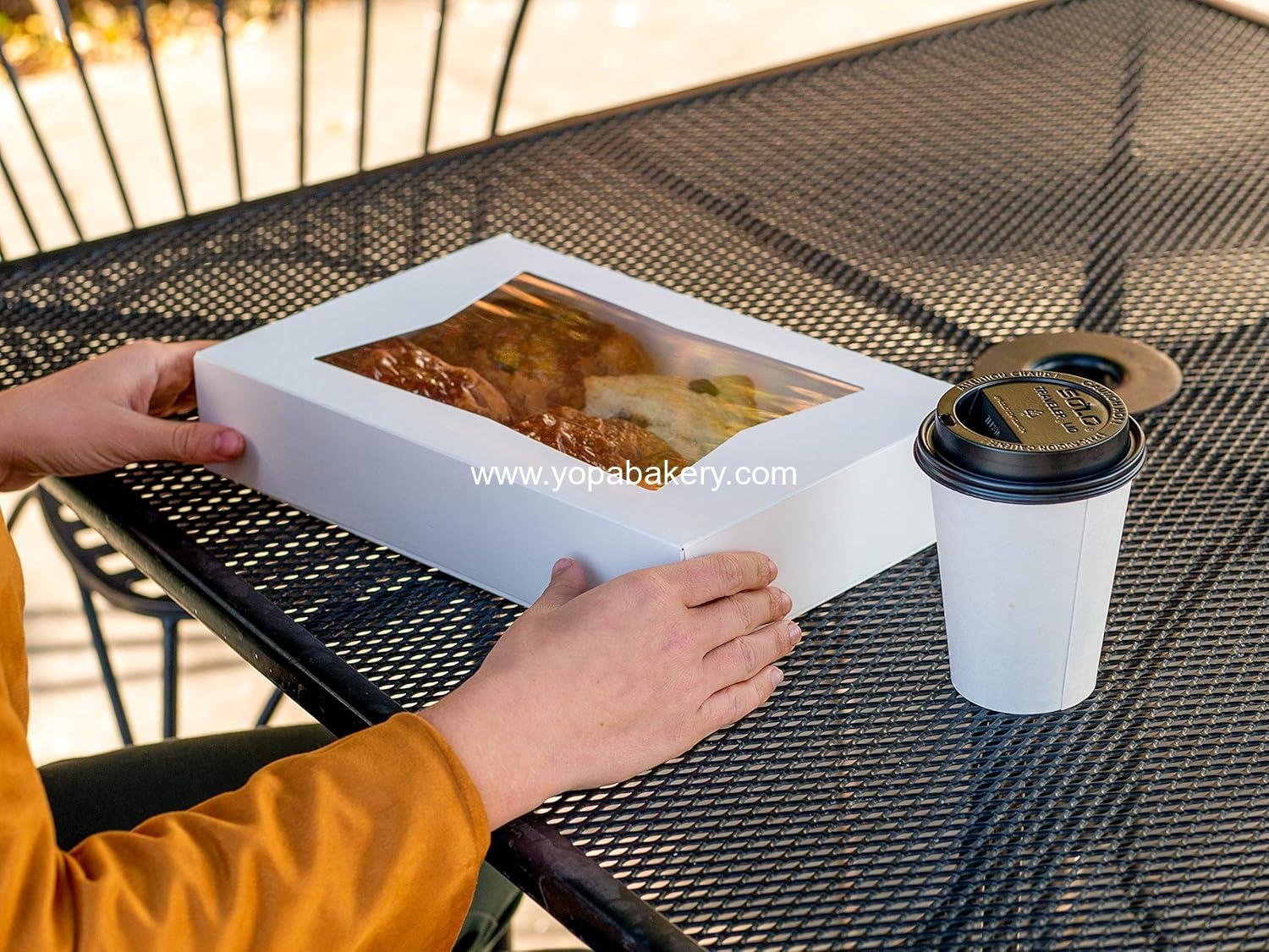 Wholesale Automatic Bakery Box with Clear Lid, 9x9x2.5 inches, 200 Quantity for Pies, Donuts, Pastries, White - Factory