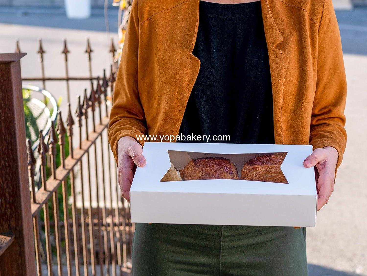 Wholesale Automatic Bakery Box with Clear Lid, 9x9x2.5 inches, 200 Quantity for Pies, Donuts, Pastries, White - Factory