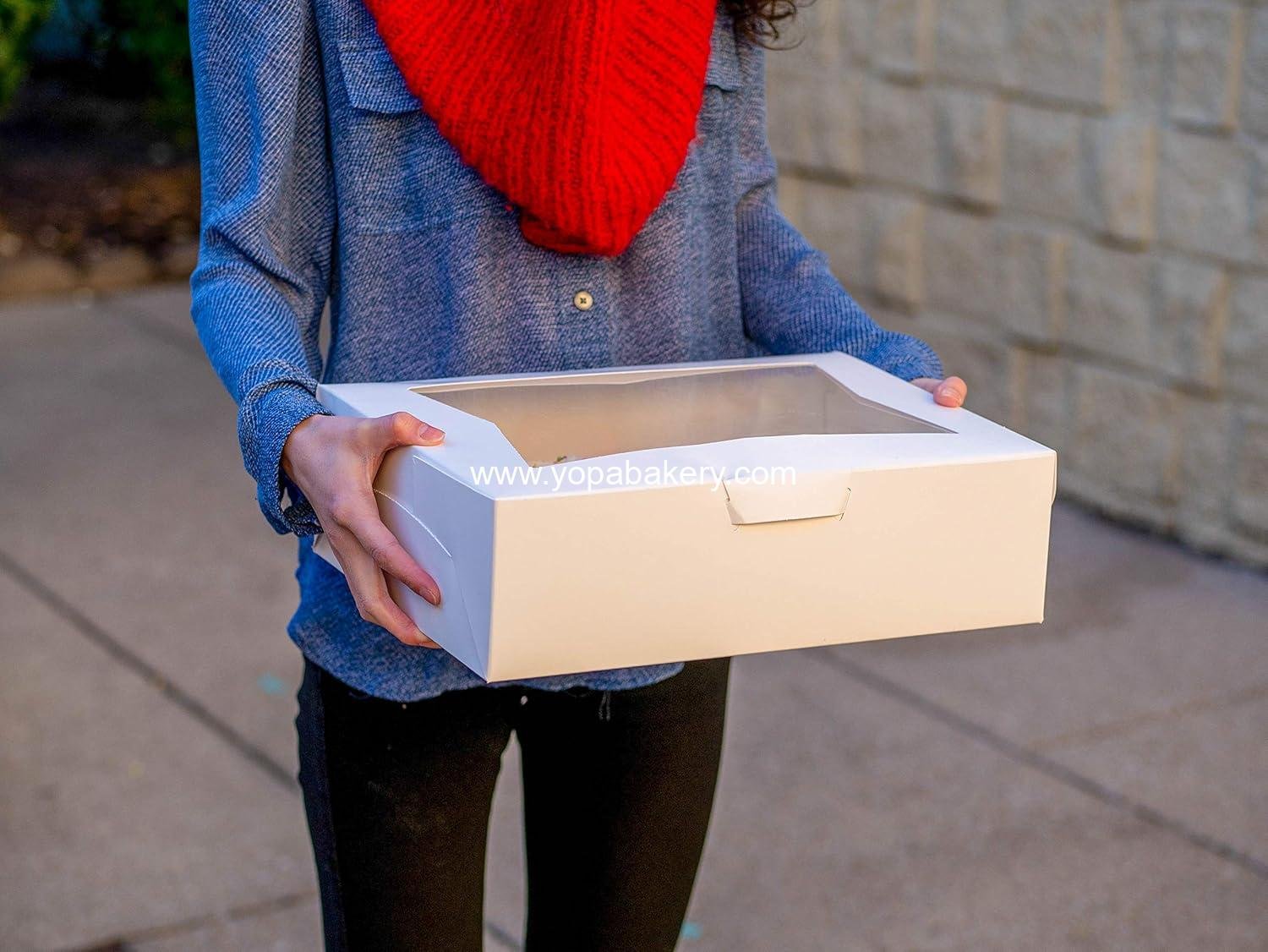 Wholesale Automatic Bakery Box with Clear Lid, 9x9x2.5 inches, 200 Quantity for Pies, Donuts, Pastries, White - Factory