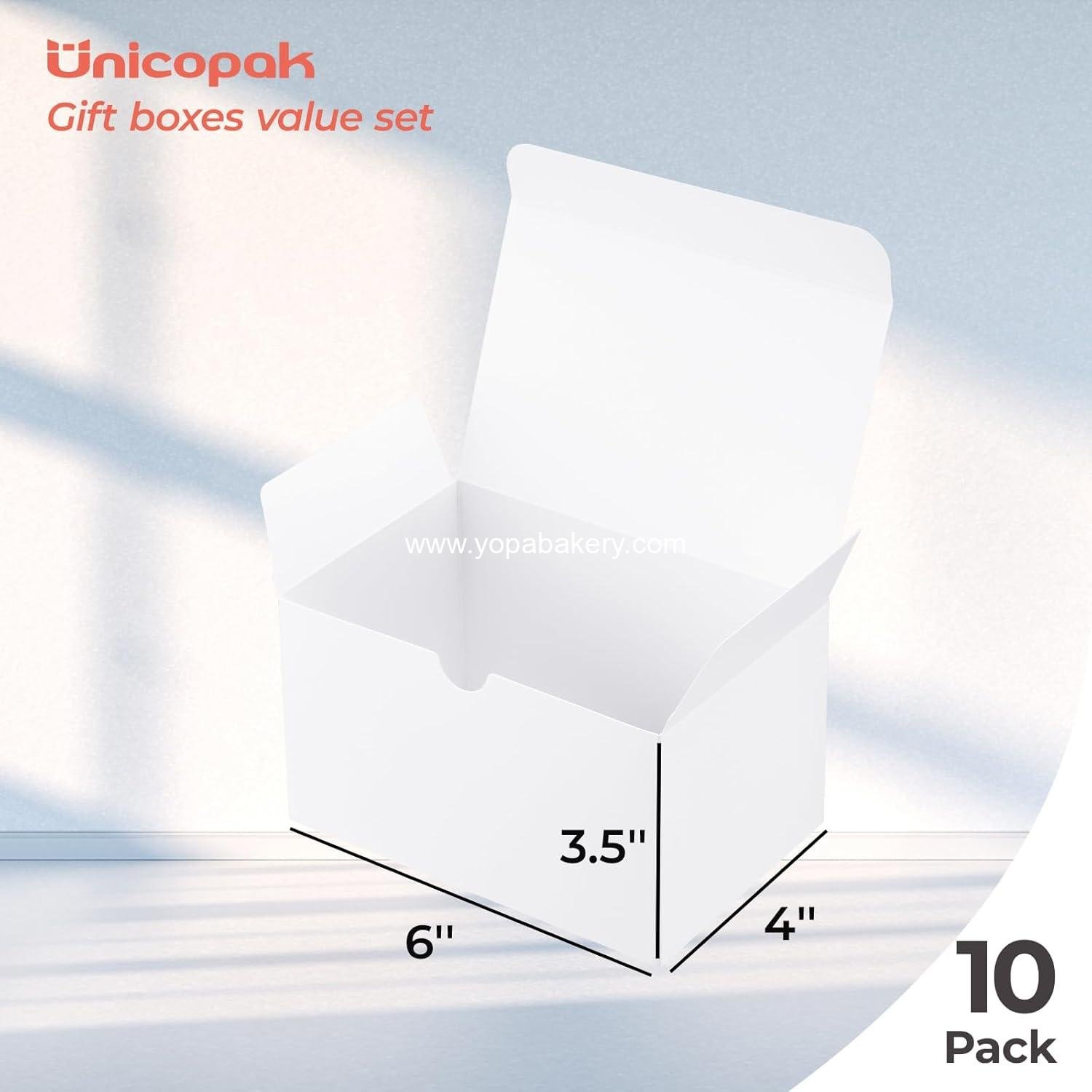 Wholesale 10 Pack 6x4x3.5 Small White Gift Boxes with Lids for Presents, Candles, Mugs, Perfume, Crafts, Ornaments, Cookies, Treats, Favors - Factory